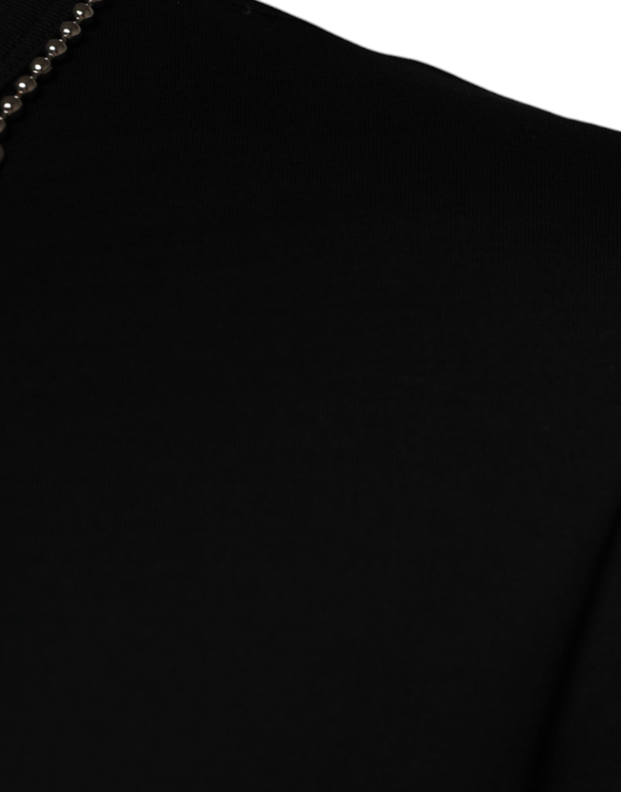 Dolce & Gabbana Black Cotton Necklace Embellished Men's T-shirt