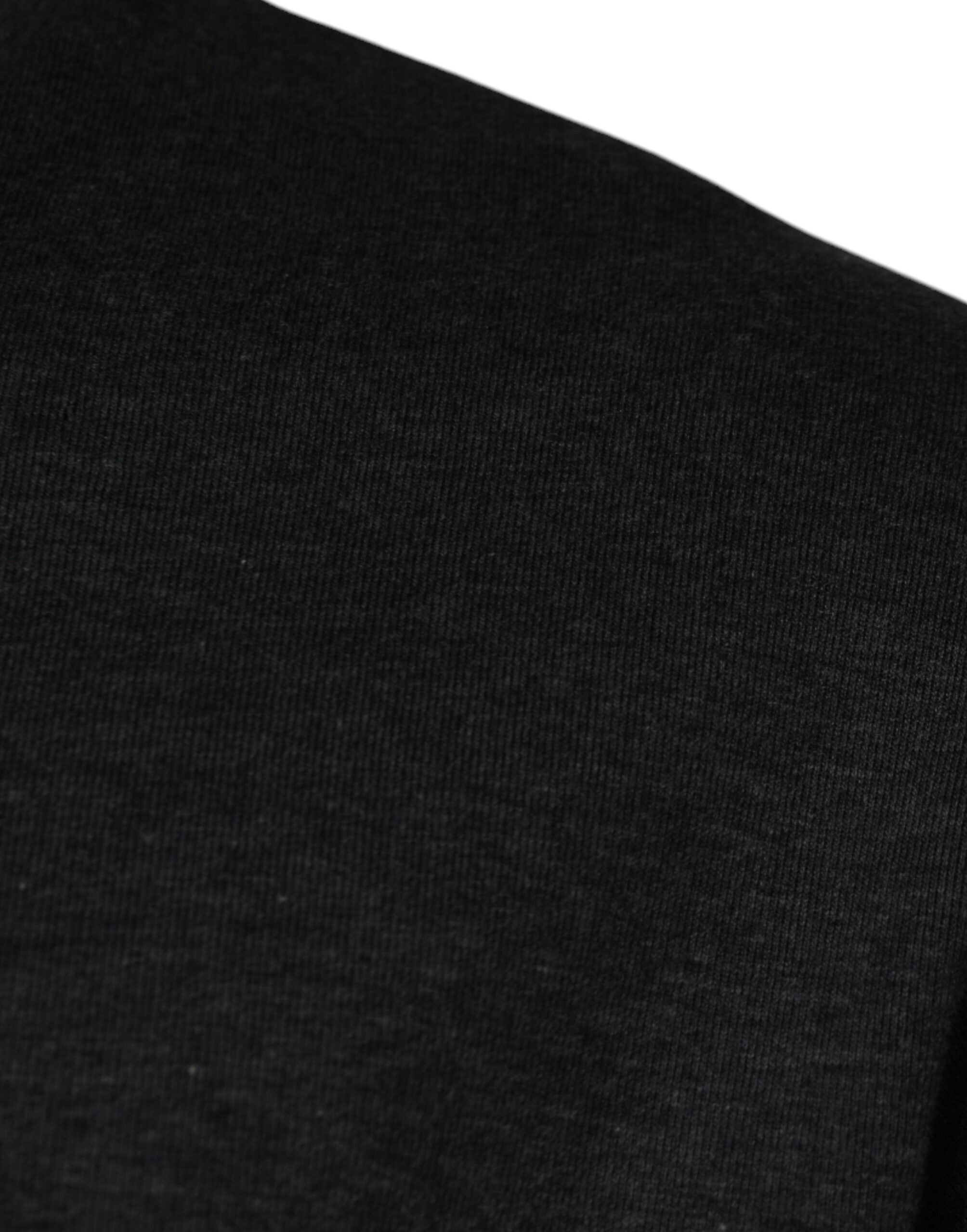 Dolce & Gabbana Dark Gray Camouflage Crew Neck Men's T-shirt