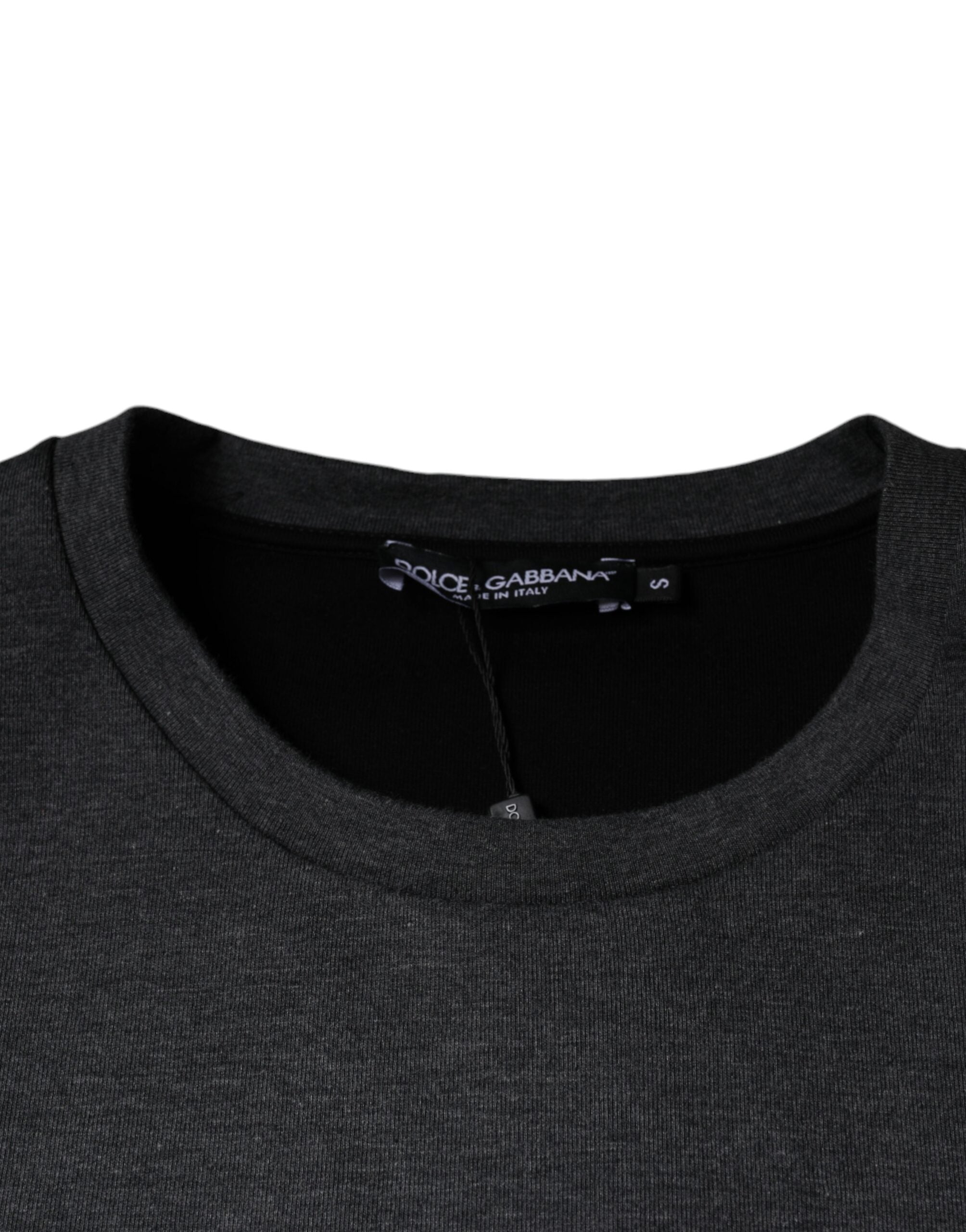 Dolce & Gabbana Dark Gray Camouflage Crew Neck Men's T-shirt