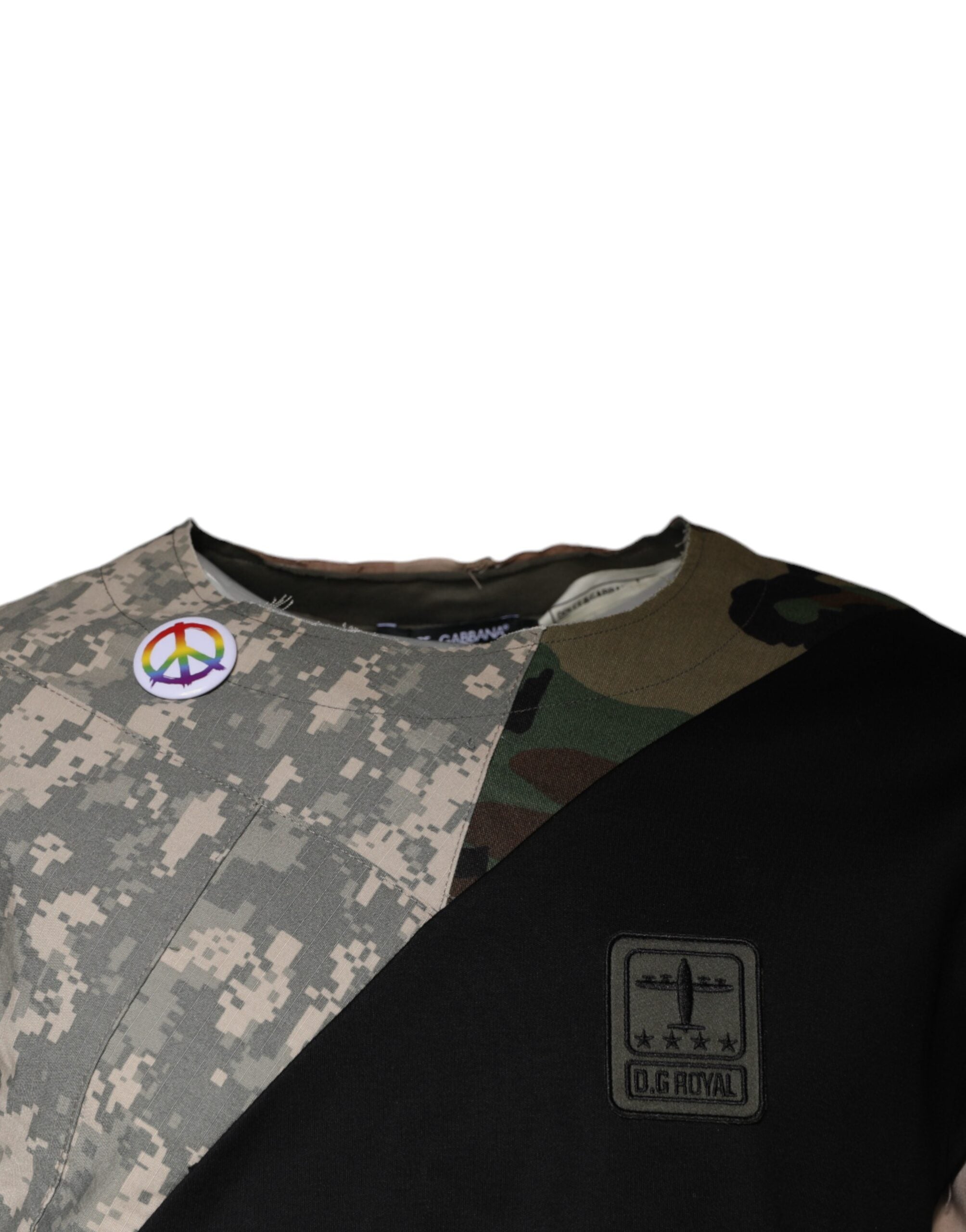 Dolce & Gabbana Multicolor Camouflage Cotton Round Neck Men's T-shirt (Pre-Owned)
