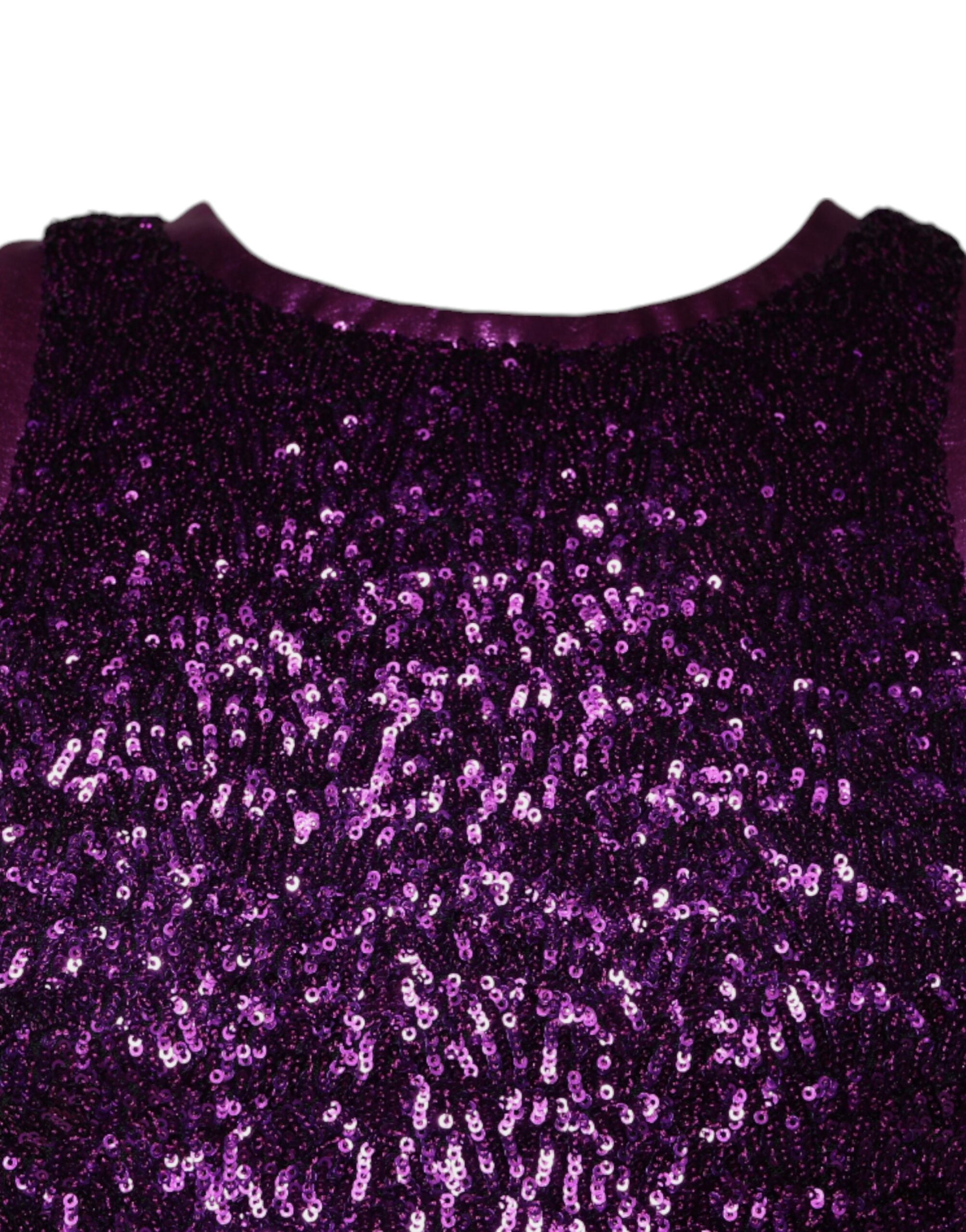 Dolce & Gabbana Purple Sequin Round Neck Sleeveless Men's T-shirt