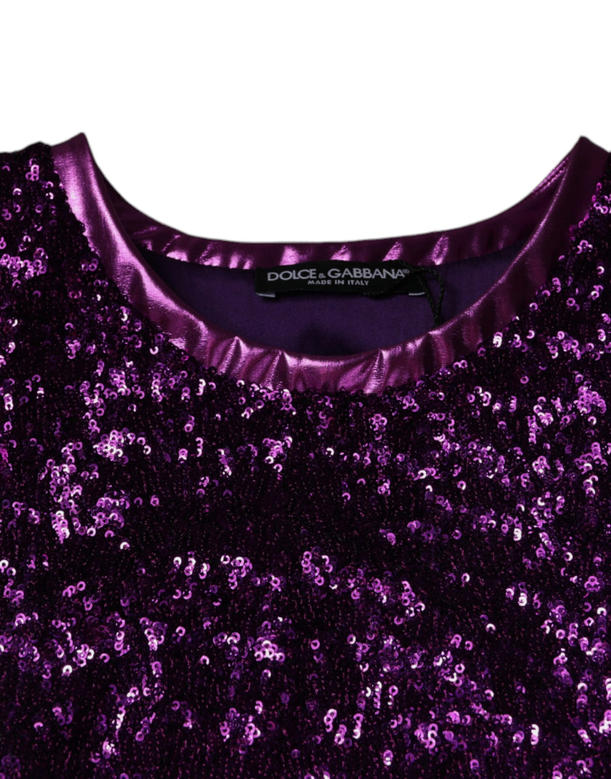 Dolce & Gabbana Purple Sequin Round Neck Sleeveless Men's T-shirt