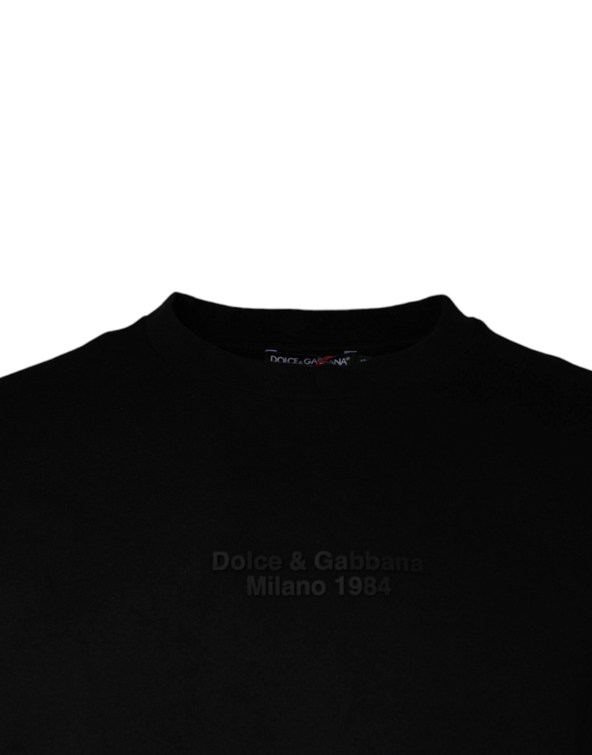 Dolce & Gabbana Black Leopard Cotton Short Sleeves Men's T-shirt (Pre-Owned)