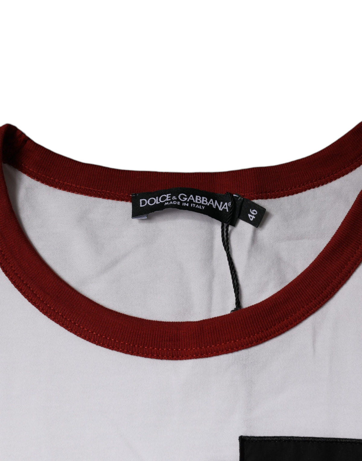 Dolce & Gabbana White Graphic Print Cotton Crew Neck Men's T-shirt