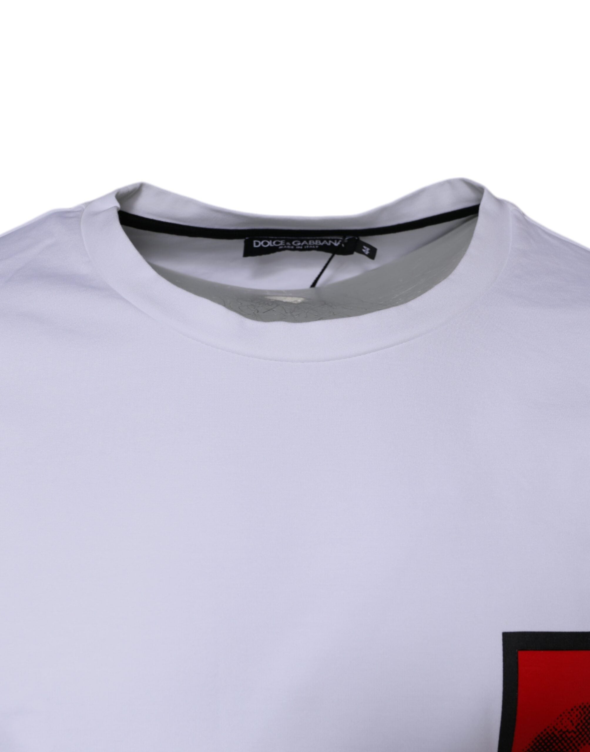 Dolce & Gabbana White Red Lips Print Cotton Men's T-shirt (Pre-Owned)