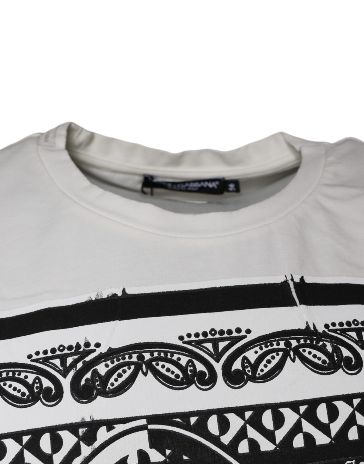 Dolce & Gabbana White Bandana Print Cotton Short Sleeves Men's T-shirt (Pre-Owned)