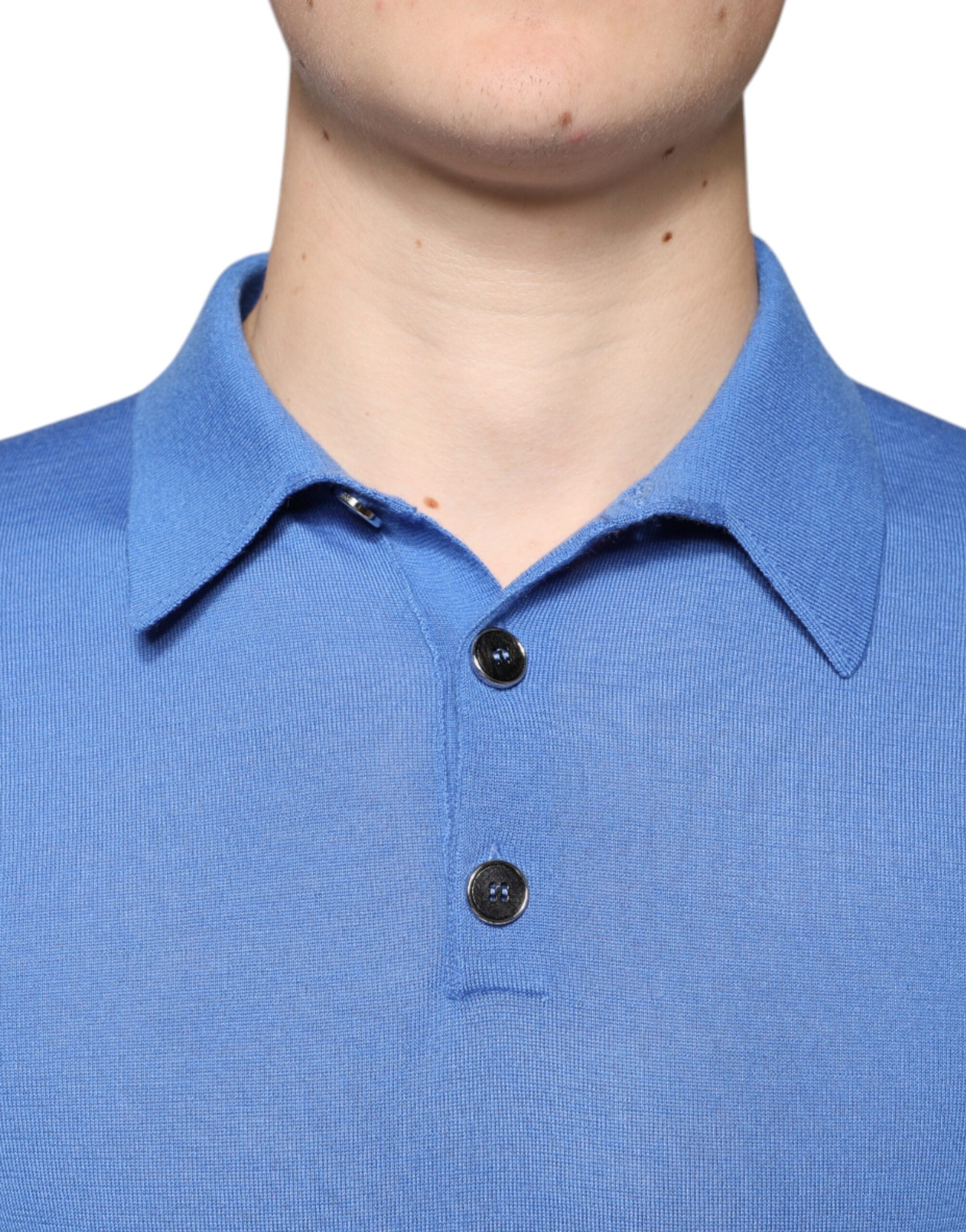 Dolce & Gabbana Blue Cashmere Short Sleeves Men Polo Men's T-shirt (Pre-Owned)