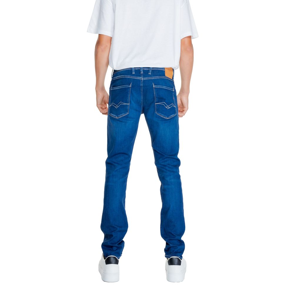 Replay Blue Cotton Relaxed Fit Men's Jeans