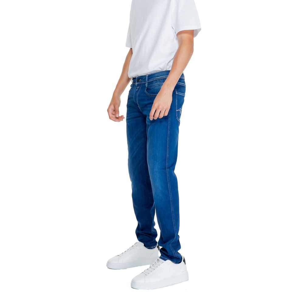 Replay Blue Cotton Relaxed Fit Men's Jeans