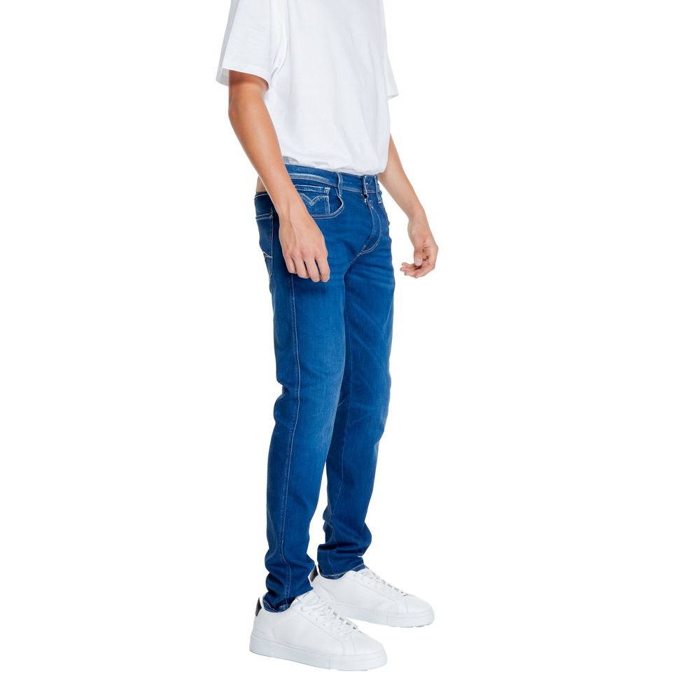 Replay Blue Cotton Relaxed Fit Men's Jeans