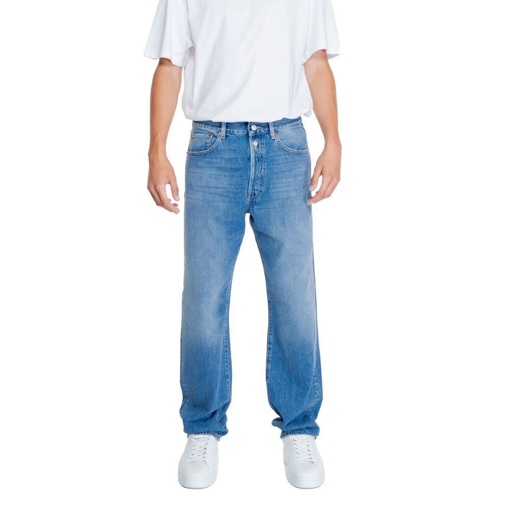 Replay Blue Cotton Relaxed Fit Men's Jeans
