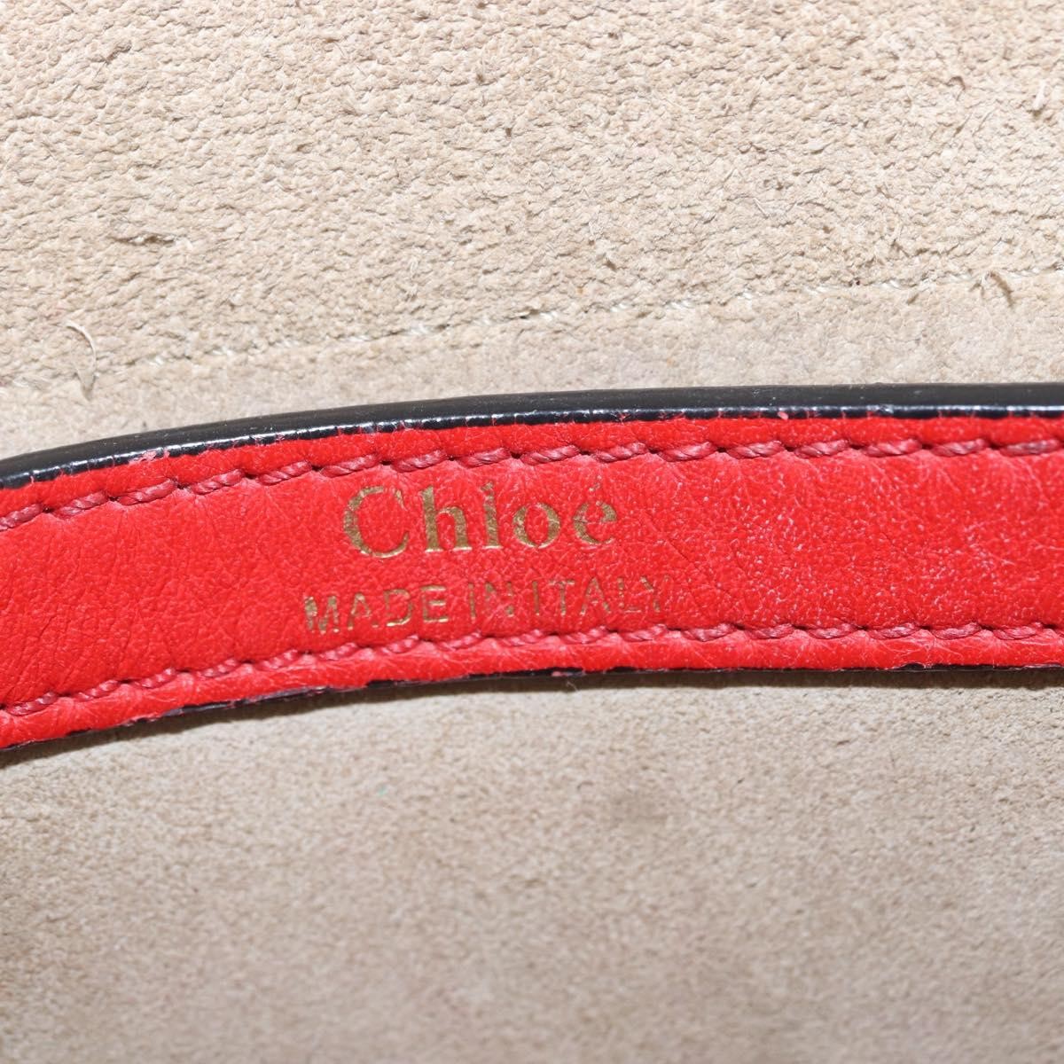 Chloe Hudson Whipstitch Leather Red Leather Handbag (Pre-Owned)