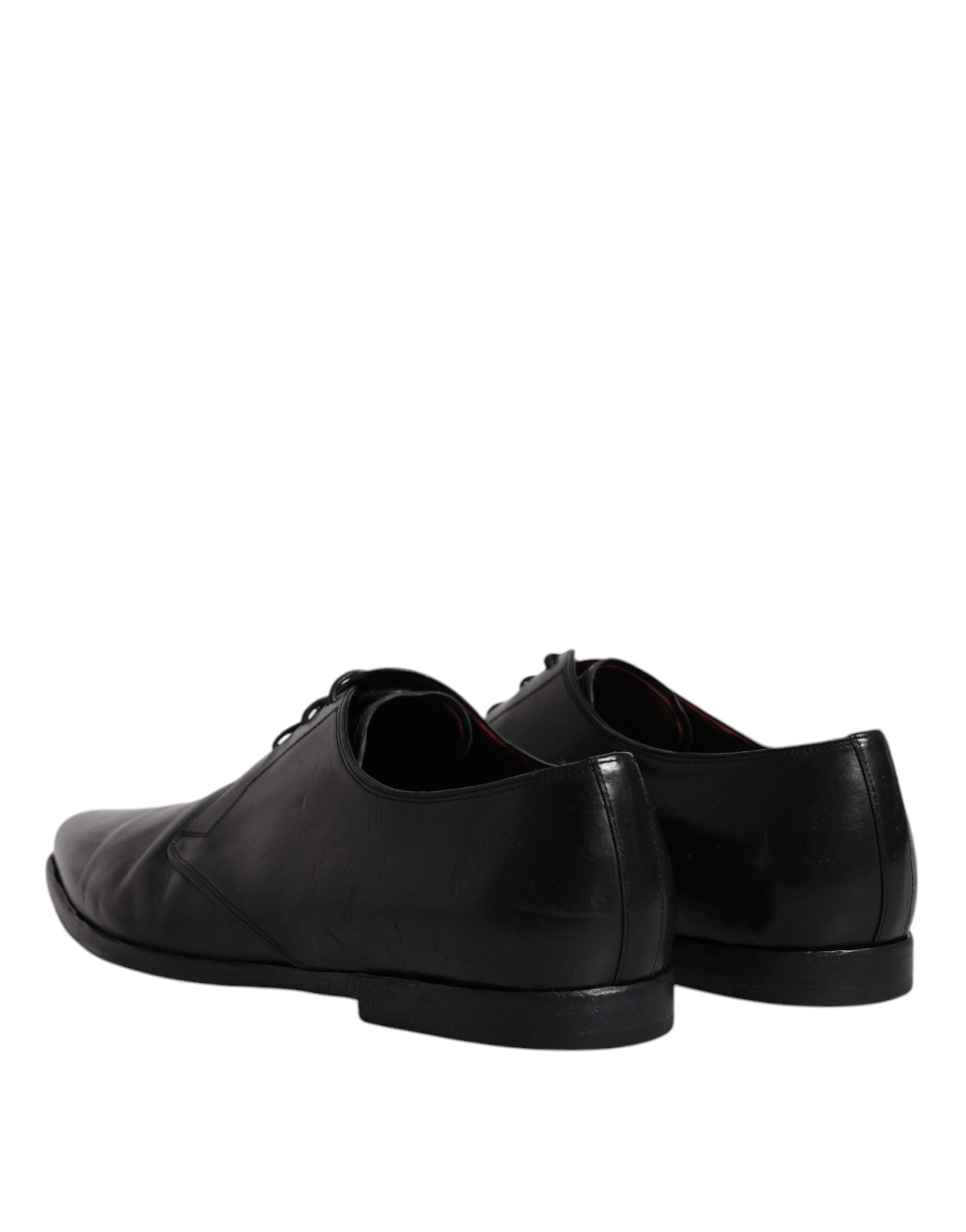 Dolce & Gabbana Black Leather Lace Up Men Derby Formal Men's Shoes (Pre-Owned)