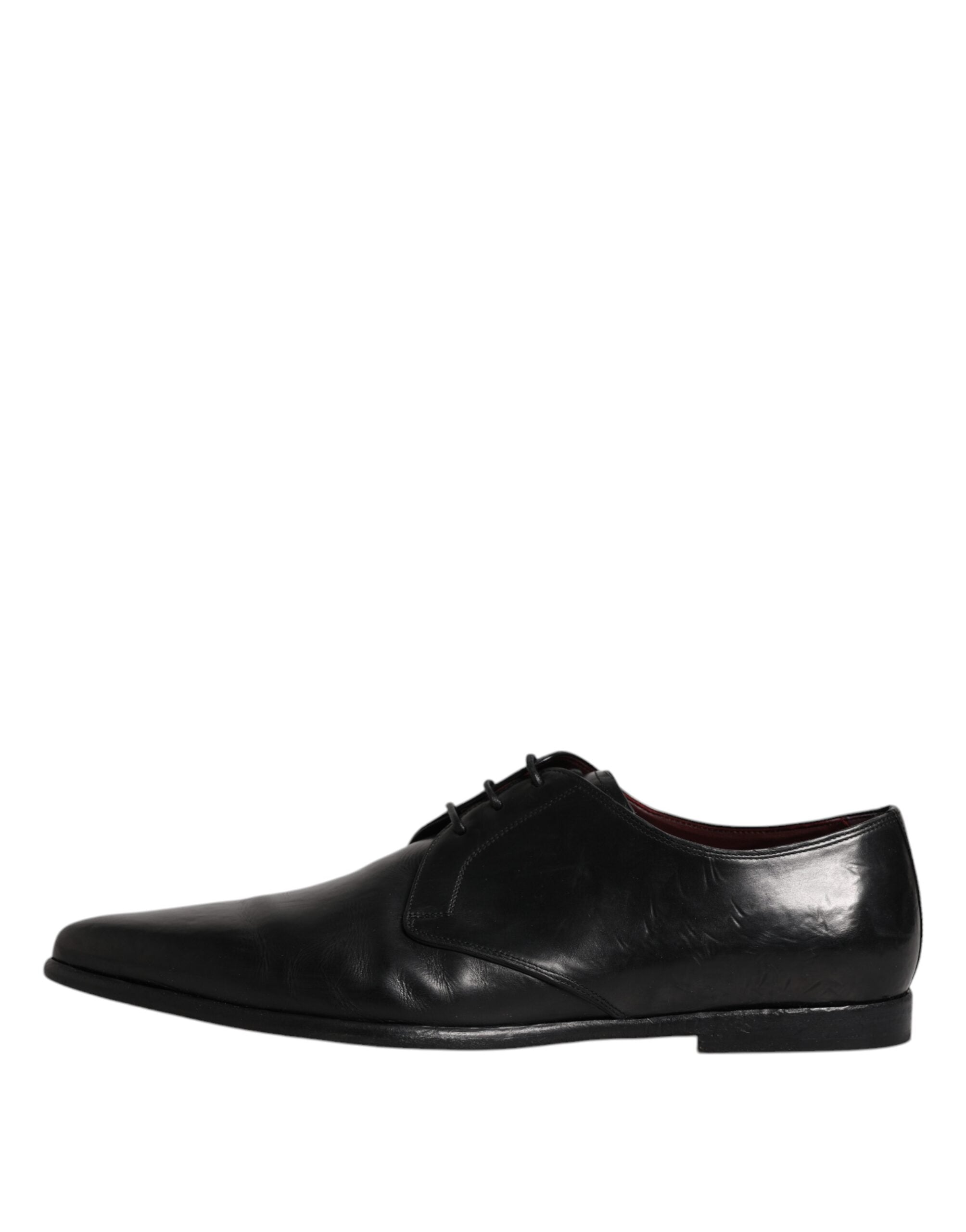 Dolce & Gabbana Black Leather Lace Up Men Derby Formal Men's Shoes (Pre-Owned)