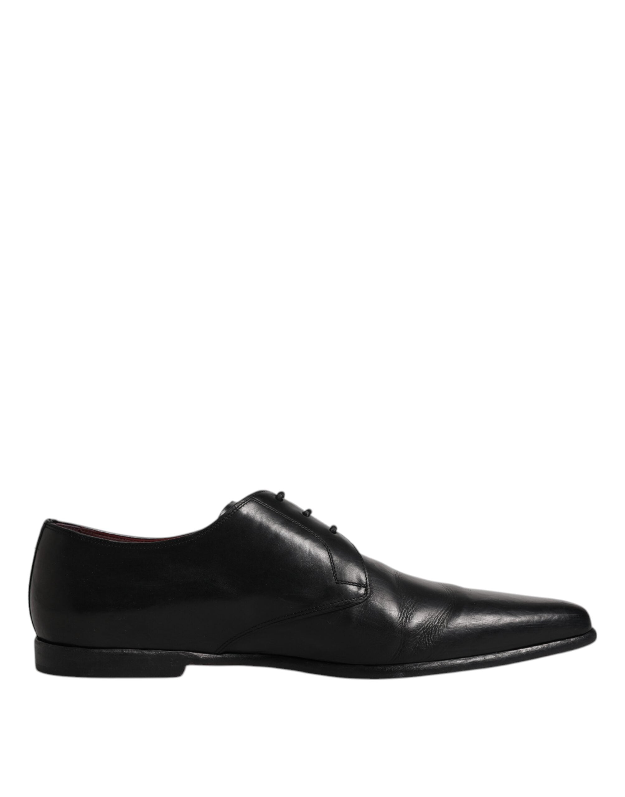 Dolce & Gabbana Black Leather Lace Up Men Derby Formal Men's Shoes (Pre-Owned)