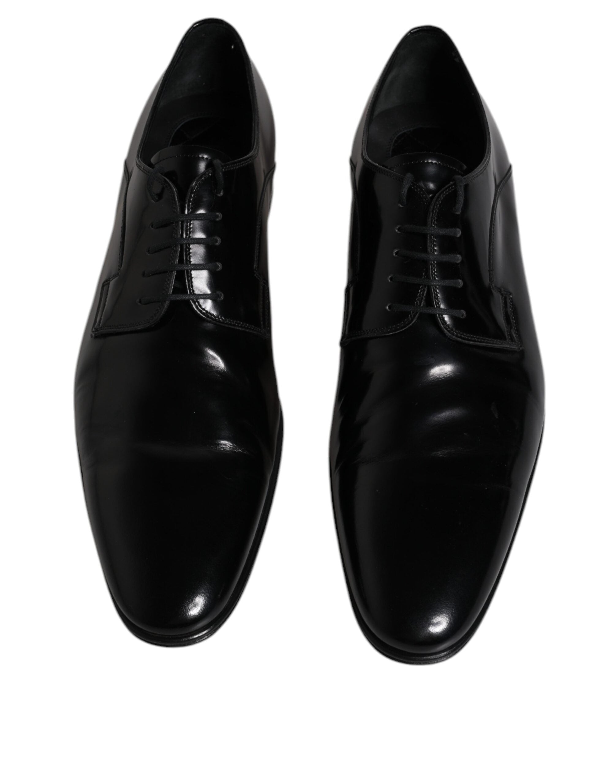 Dolce & Gabbana Black Leather Lace Up Derby Formal Men's Shoes (Pre-Owned)