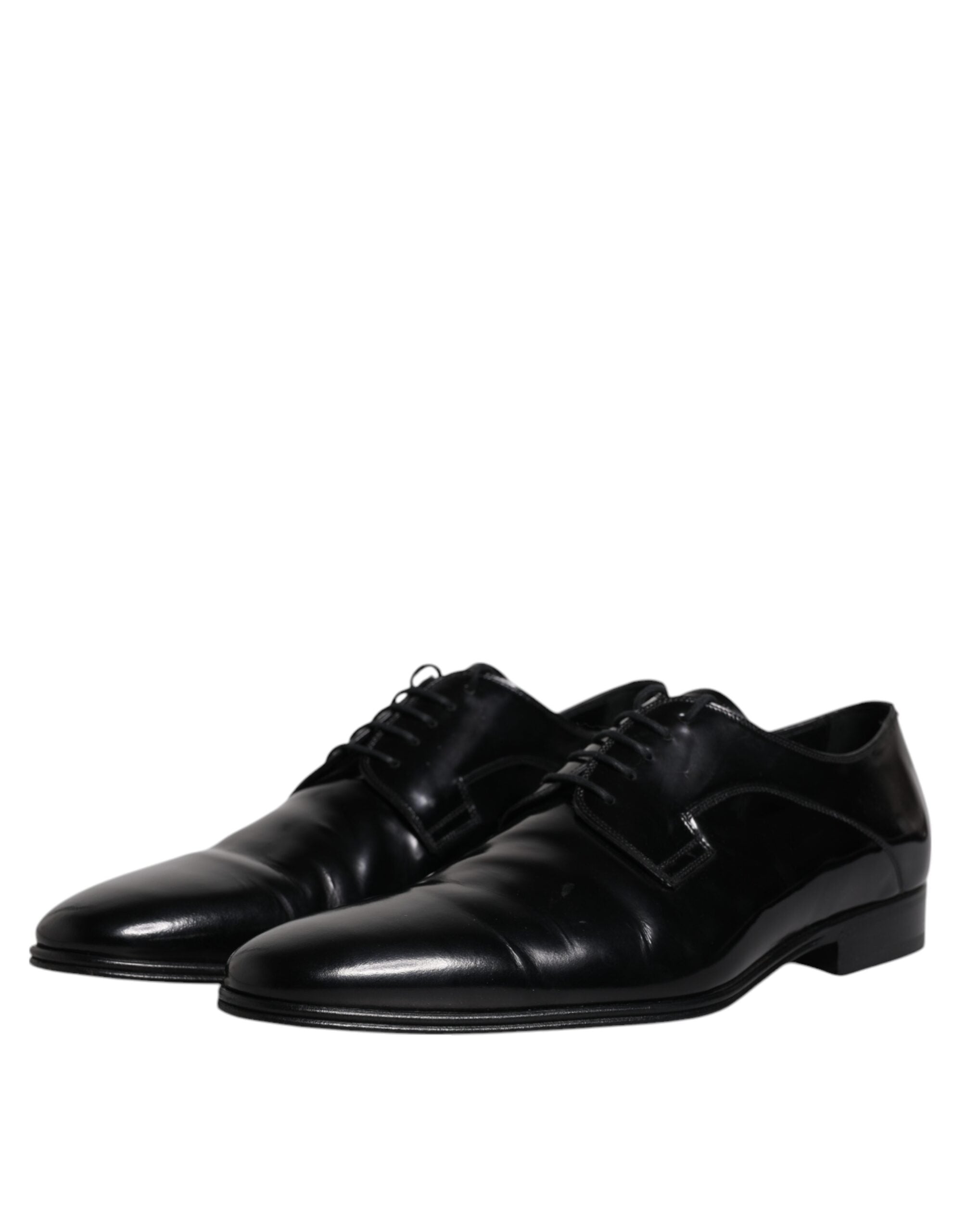 Dolce & Gabbana Black Leather Lace Up Derby Formal Men's Shoes (Pre-Owned)
