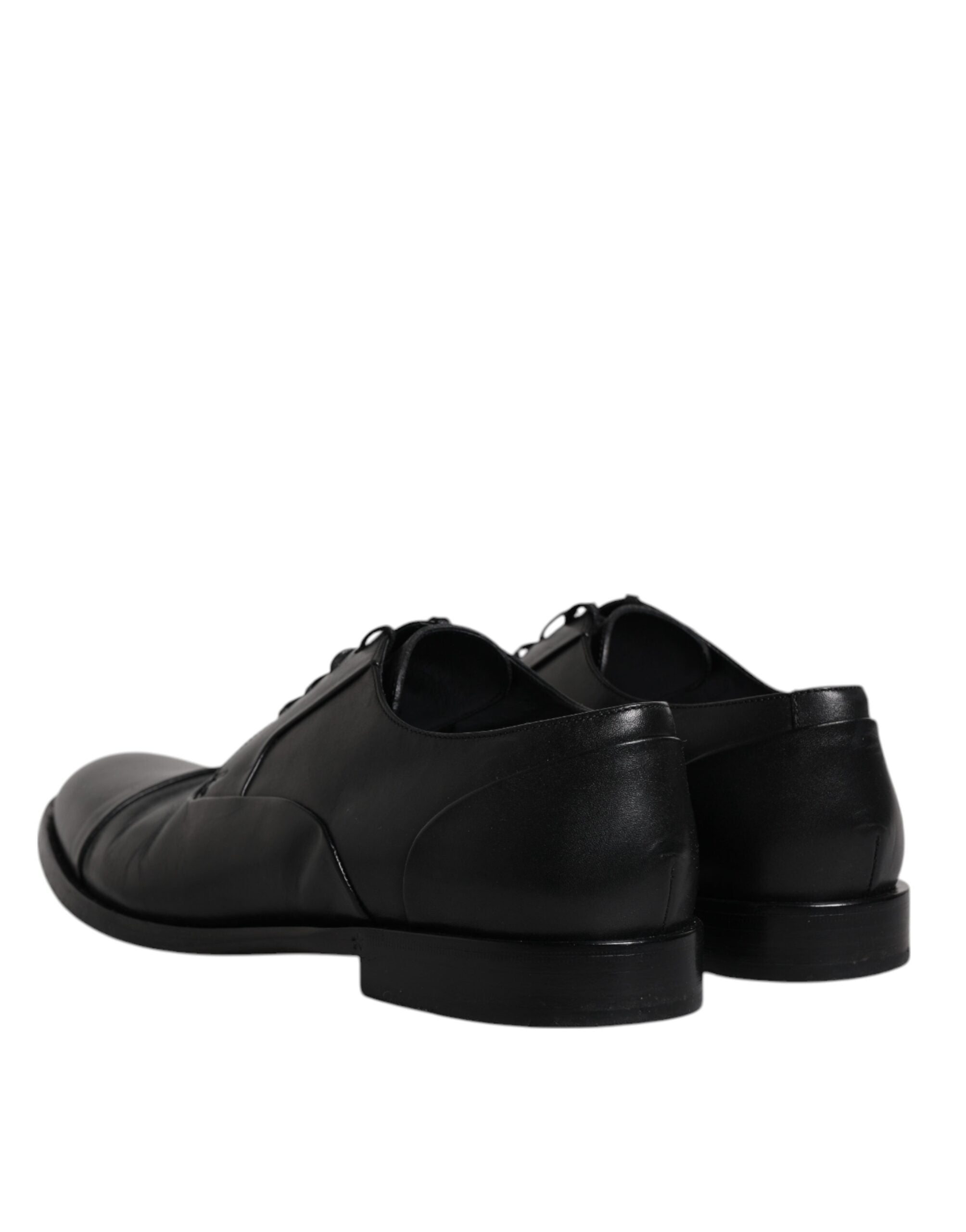 Dolce & Gabbana Black Leather Lace Up Men Derby Formal Men's Shoes (Pre-Owned)
