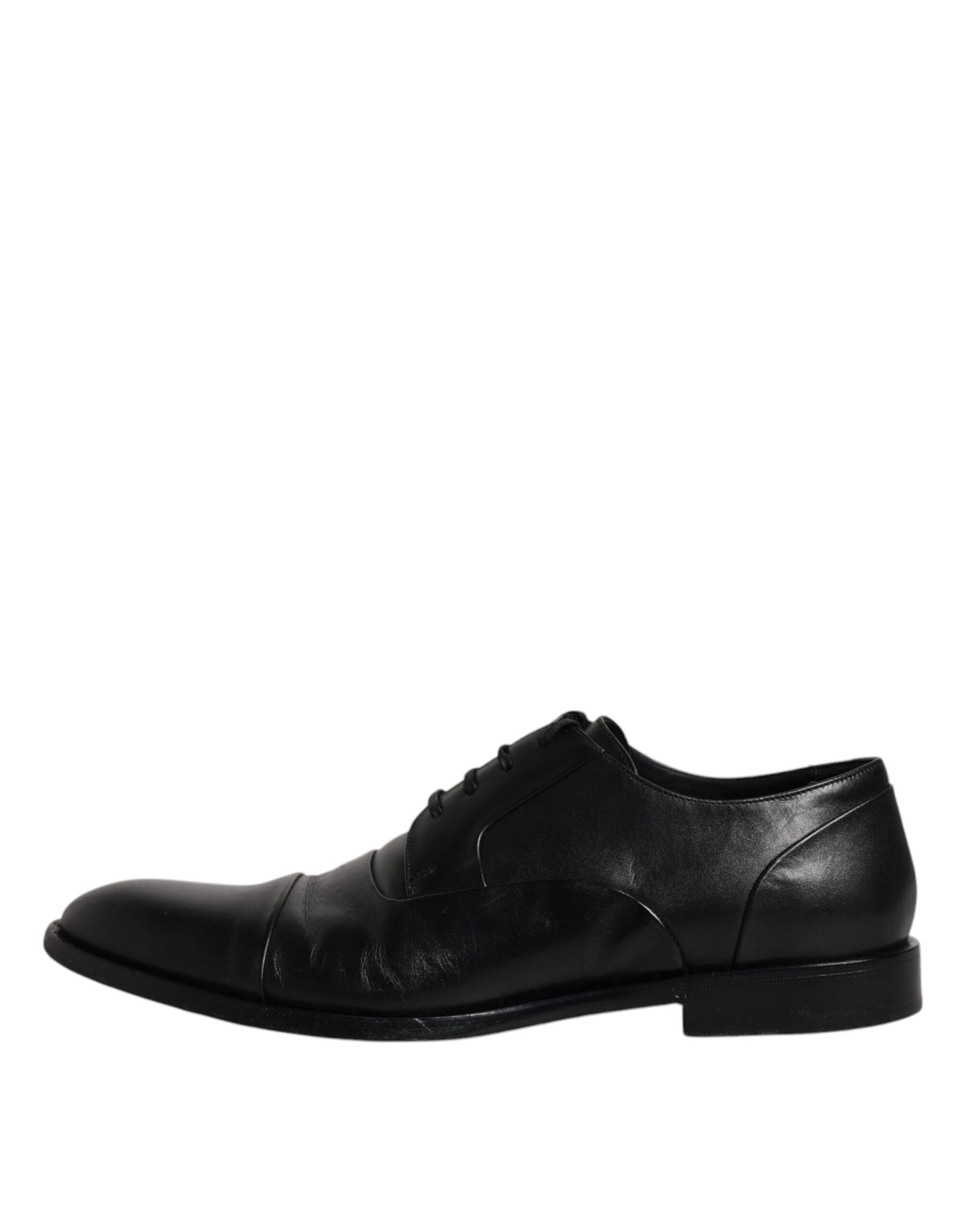 Dolce & Gabbana Black Leather Lace Up Men Derby Formal Men's Shoes (Pre-Owned)