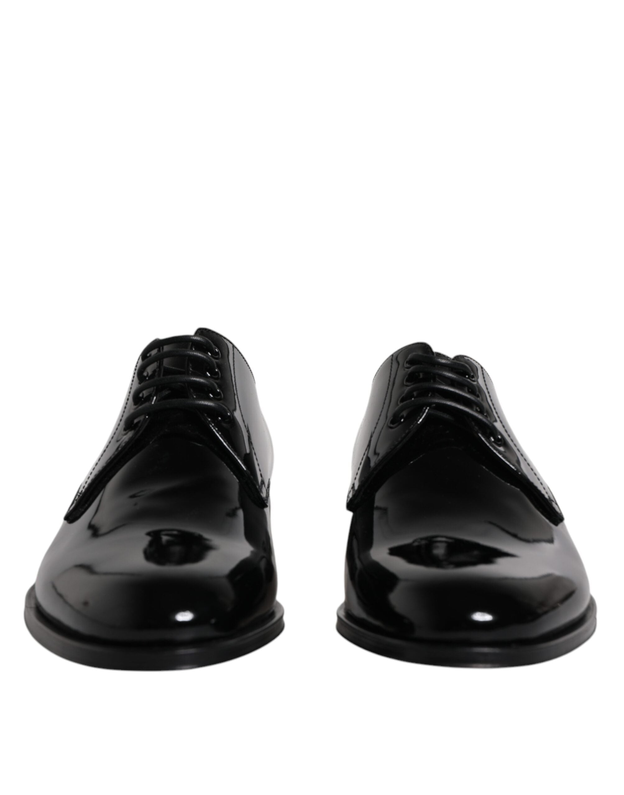Dolce & Gabbana Black Patent Leather Derby Formal Dress Men's Shoes (Pre-Owned)