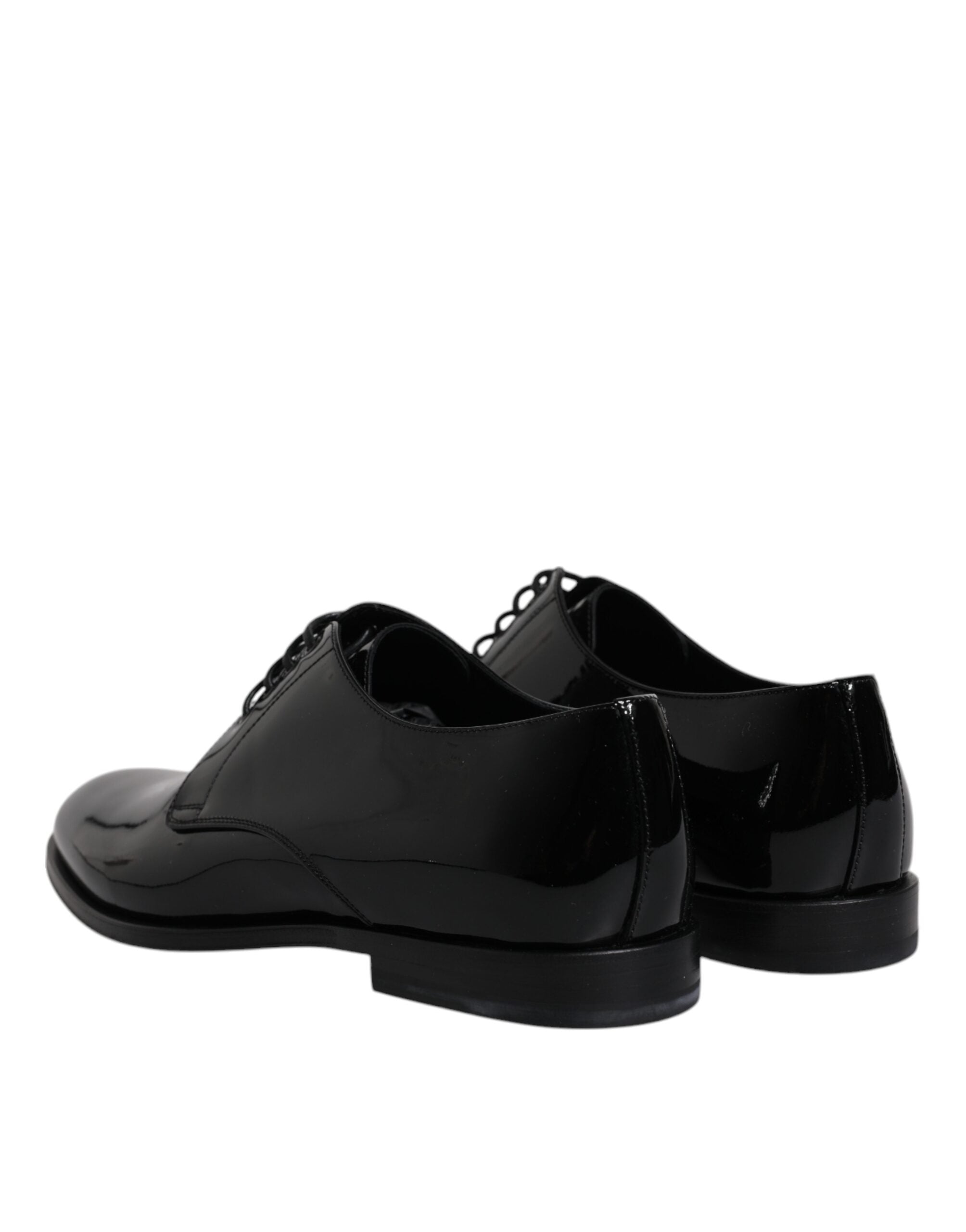 Dolce & Gabbana Black Patent Leather Derby Formal Dress Men's Shoes (Pre-Owned)