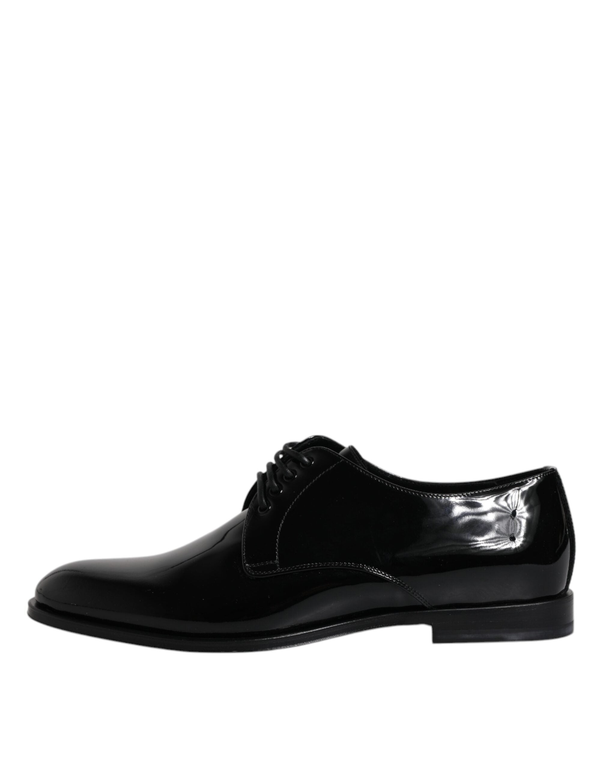 Dolce & Gabbana Black Patent Leather Derby Formal Dress Men's Shoes (Pre-Owned)