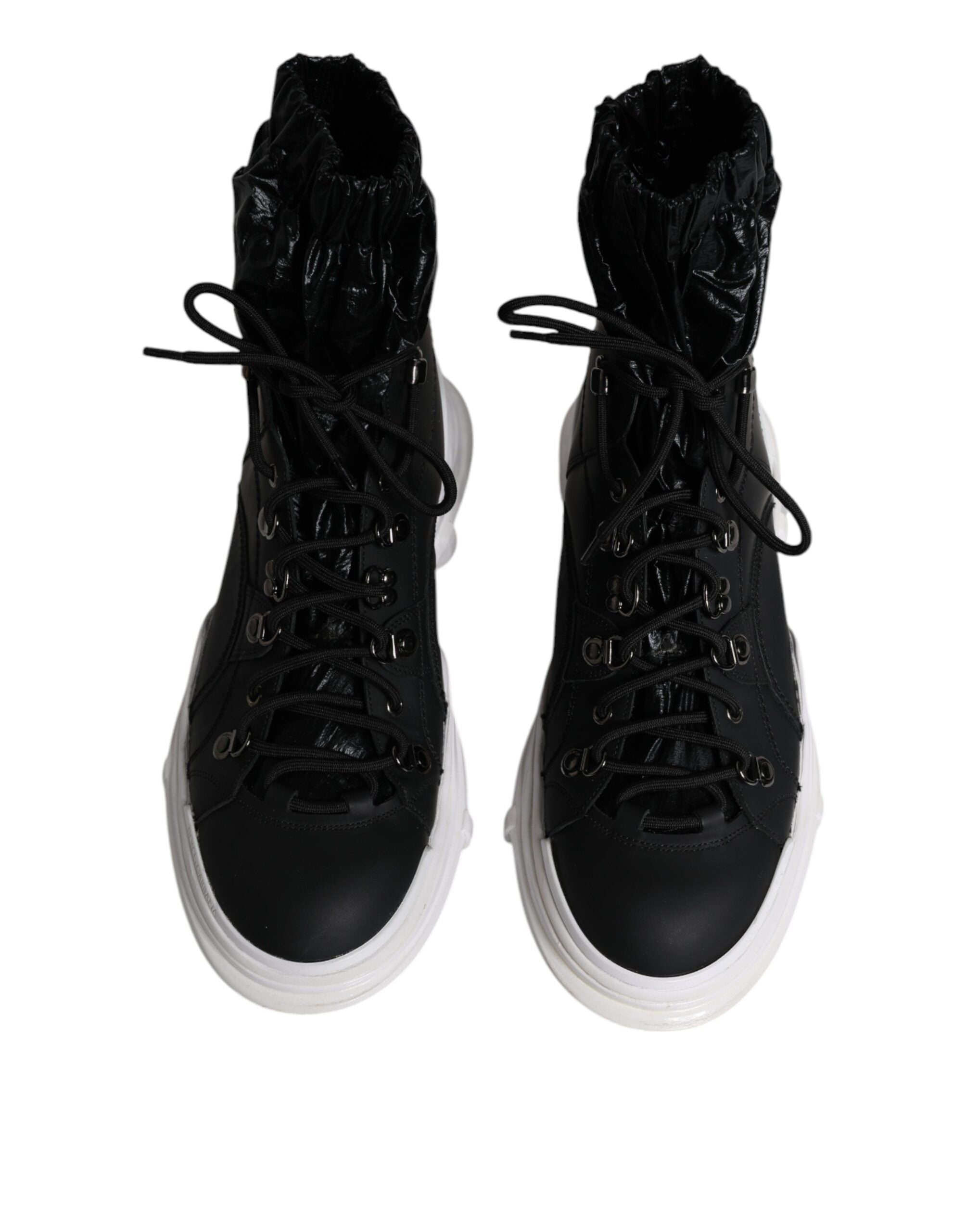 Dolce & Gabbana Black Nylon Galileo High Top Sneakers Men's Shoes