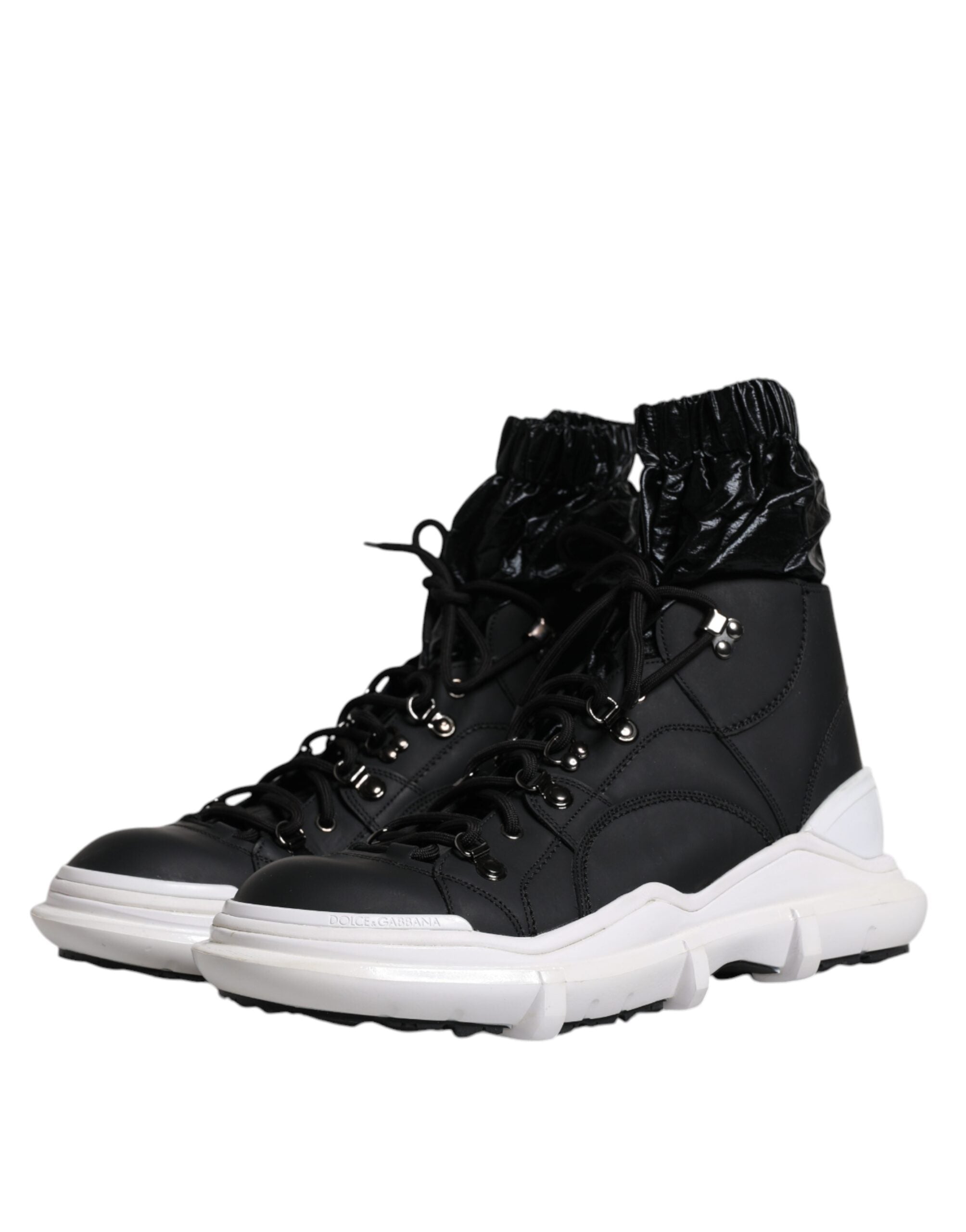 Dolce & Gabbana Black Nylon Galileo High Top Sneakers Men's Shoes