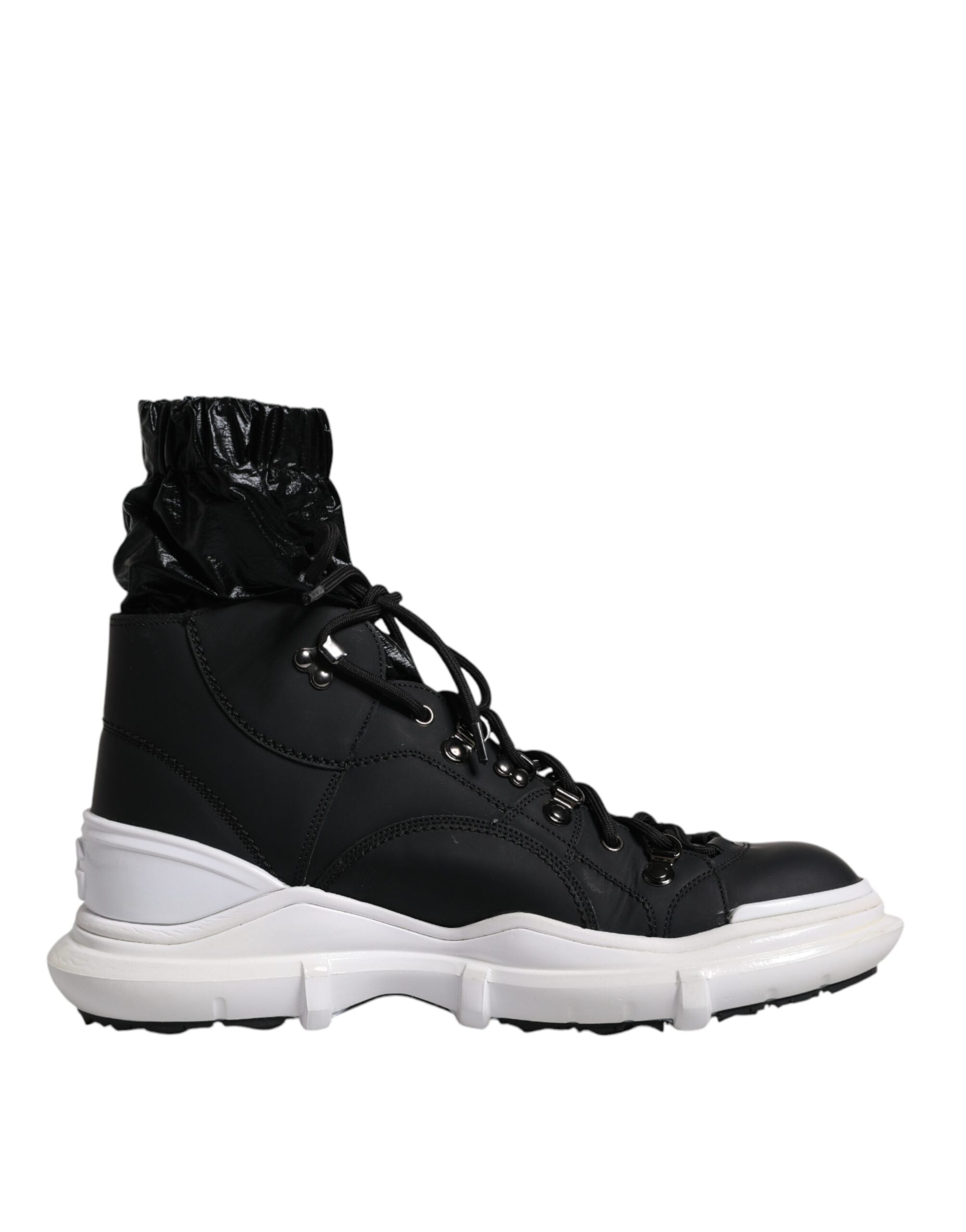 Dolce & Gabbana Black Nylon Galileo High Top Sneakers Men's Shoes