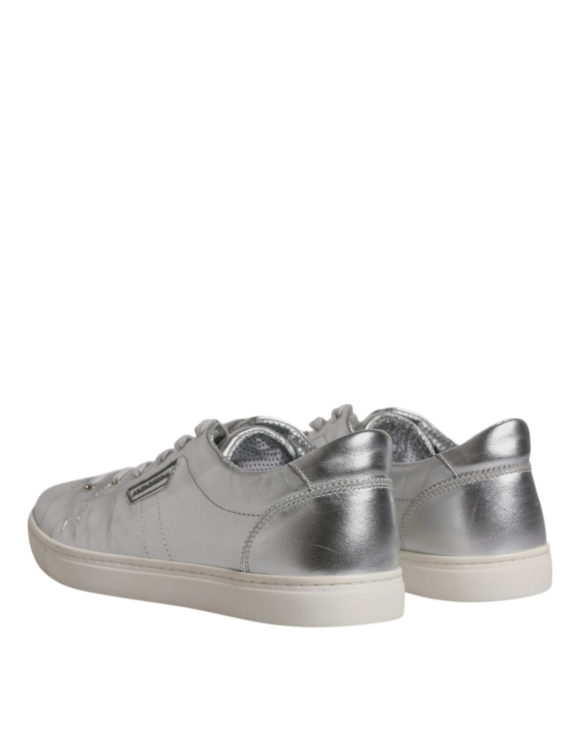Dolce & Gabbana Silver London Low Top Leather Sneakers Men's Shoes (Pre-Owned)