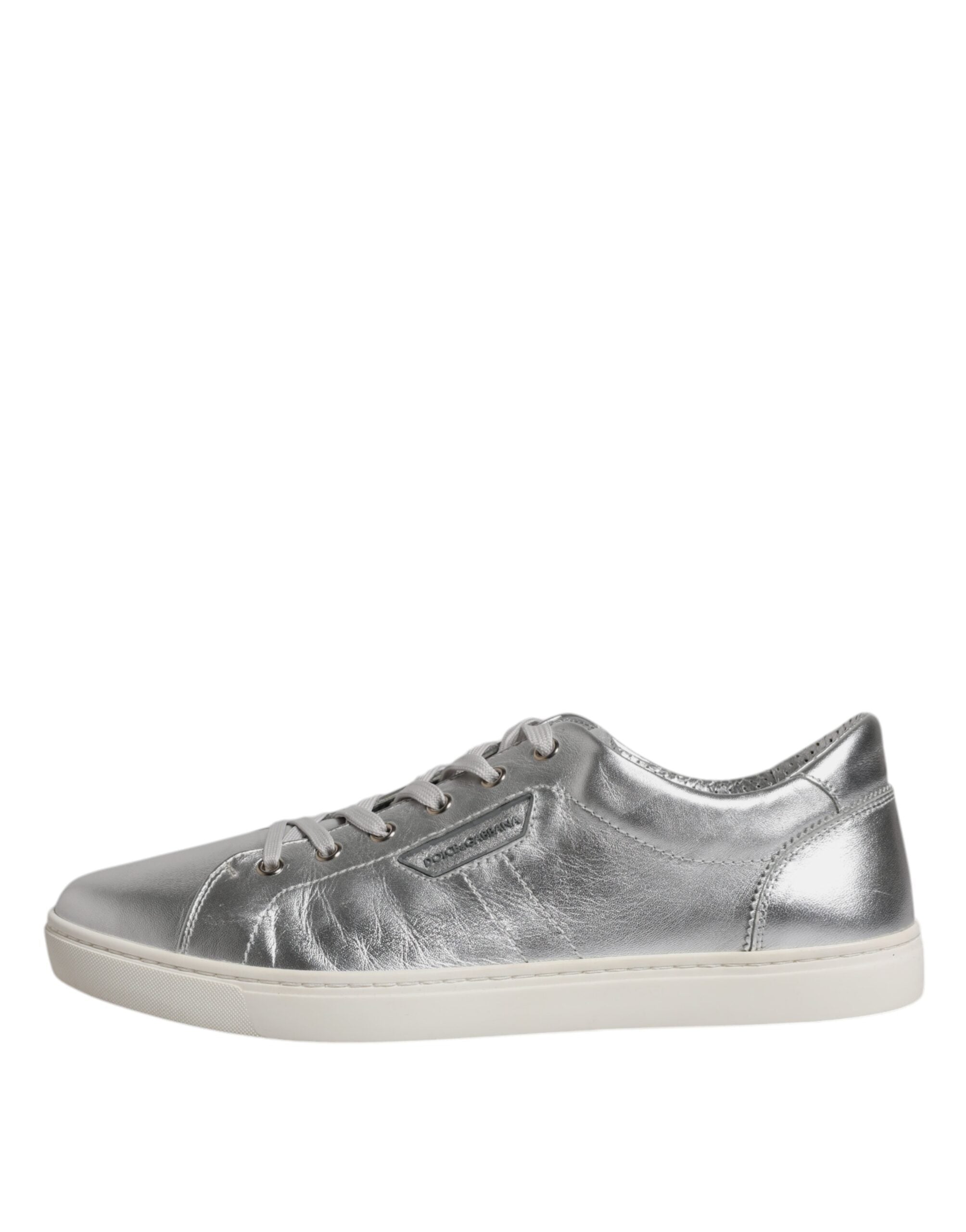 Dolce & Gabbana Silver London Low Top Leather Sneakers Men's Shoes (Pre-Owned)