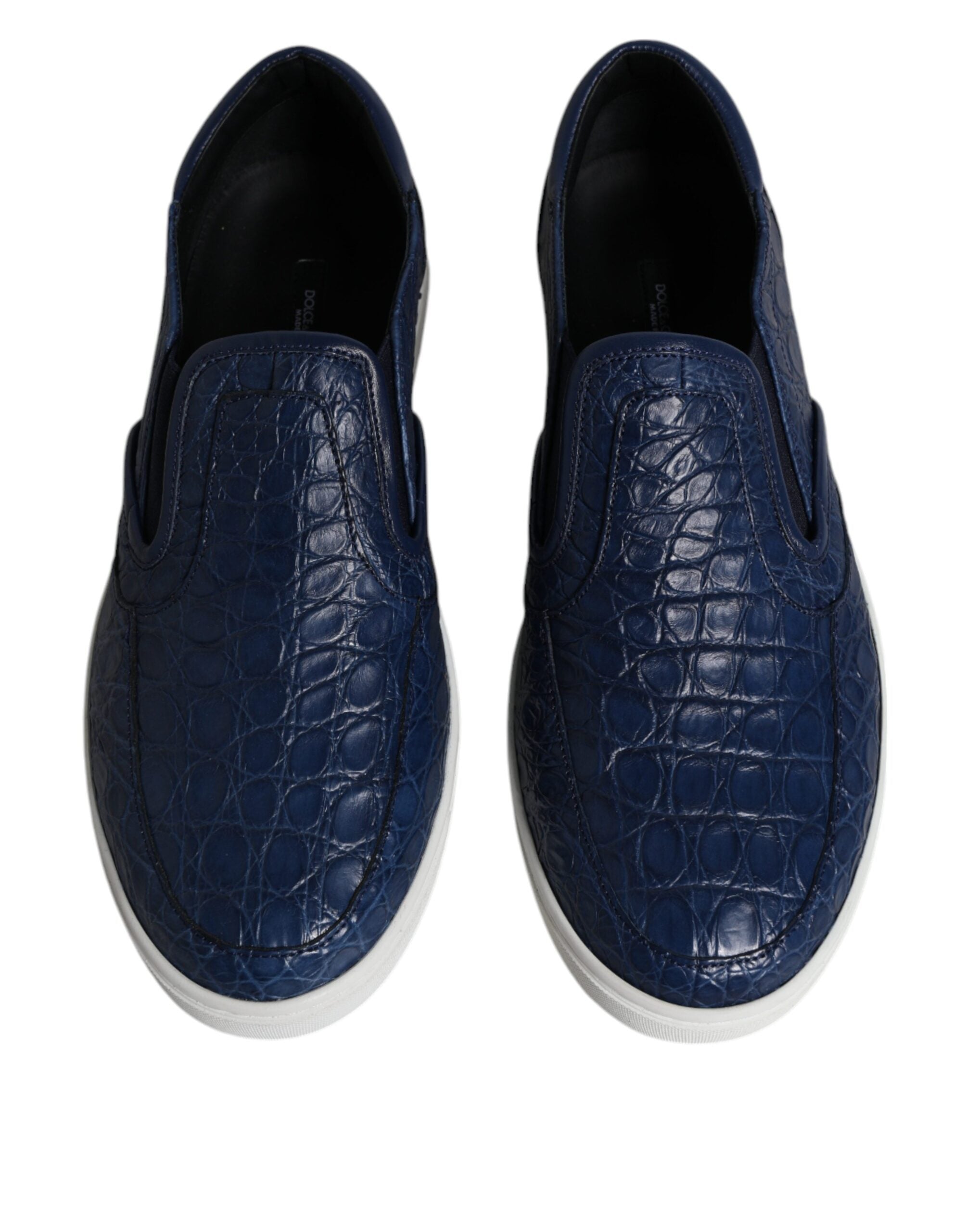 Dolce & Gabbana Blue Croc Exotic Leather Men Sneakers Men's Shoes