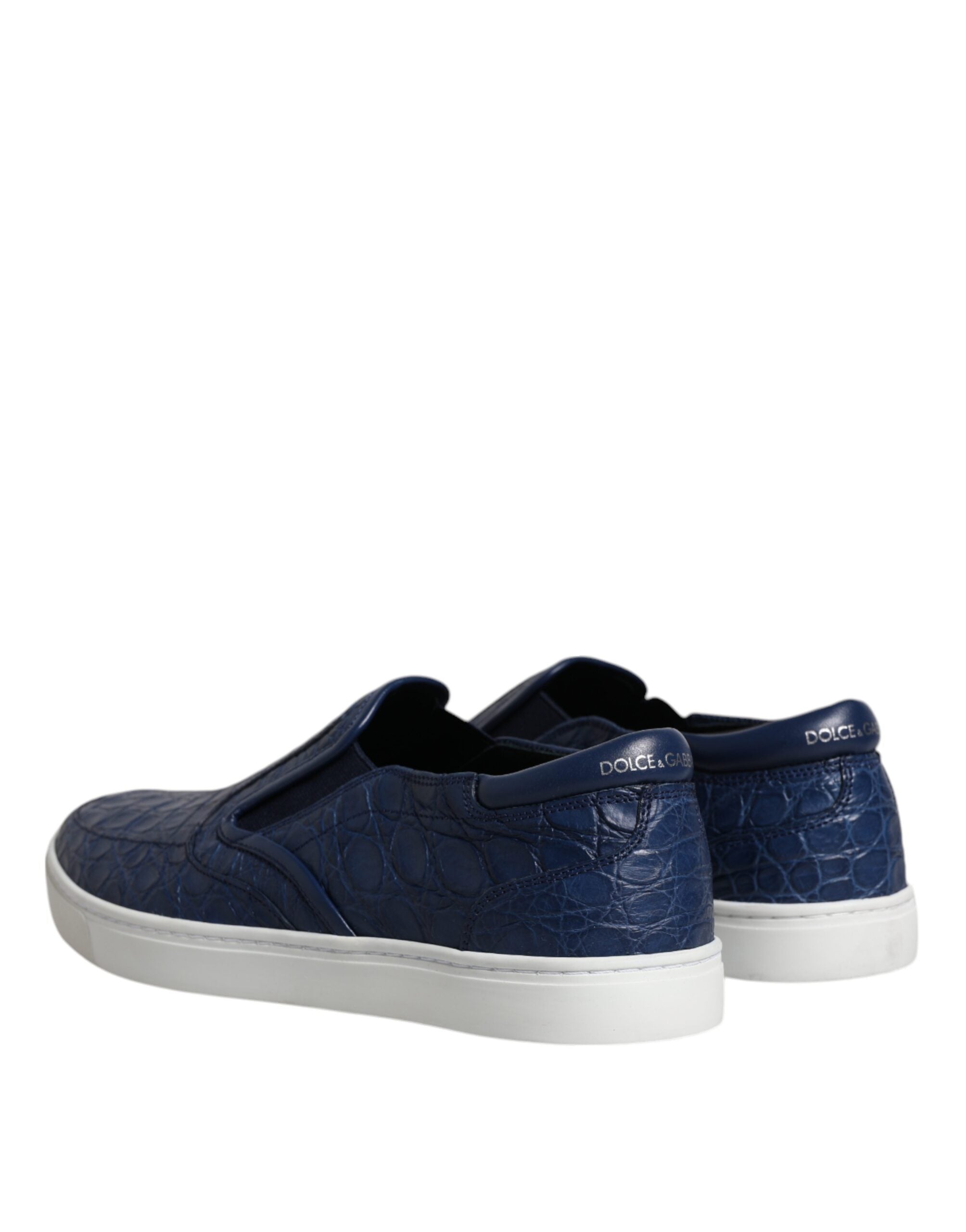Dolce & Gabbana Blue Croc Exotic Leather Men Sneakers Men's Shoes