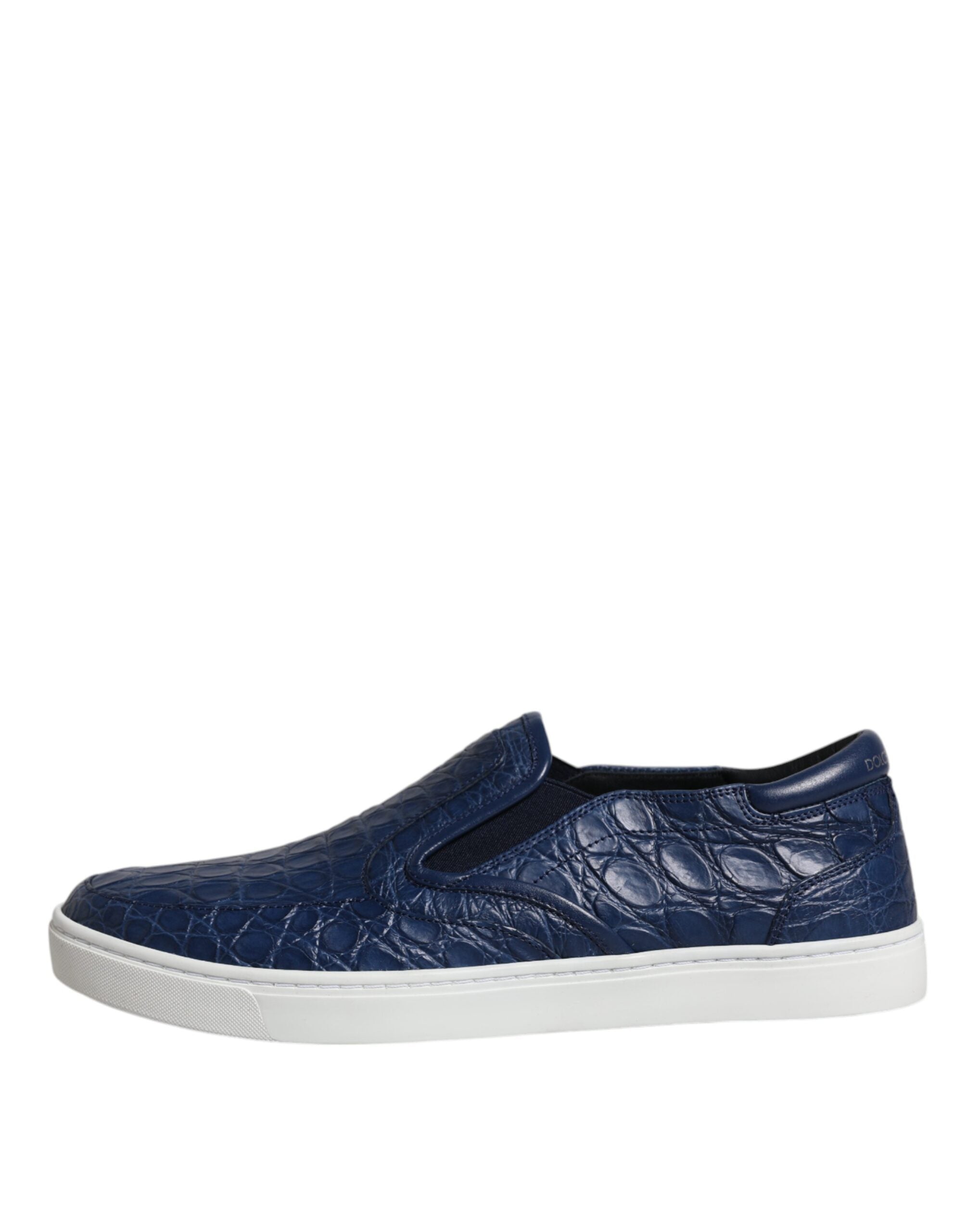 Dolce & Gabbana Blue Croc Exotic Leather Men Sneakers Men's Shoes