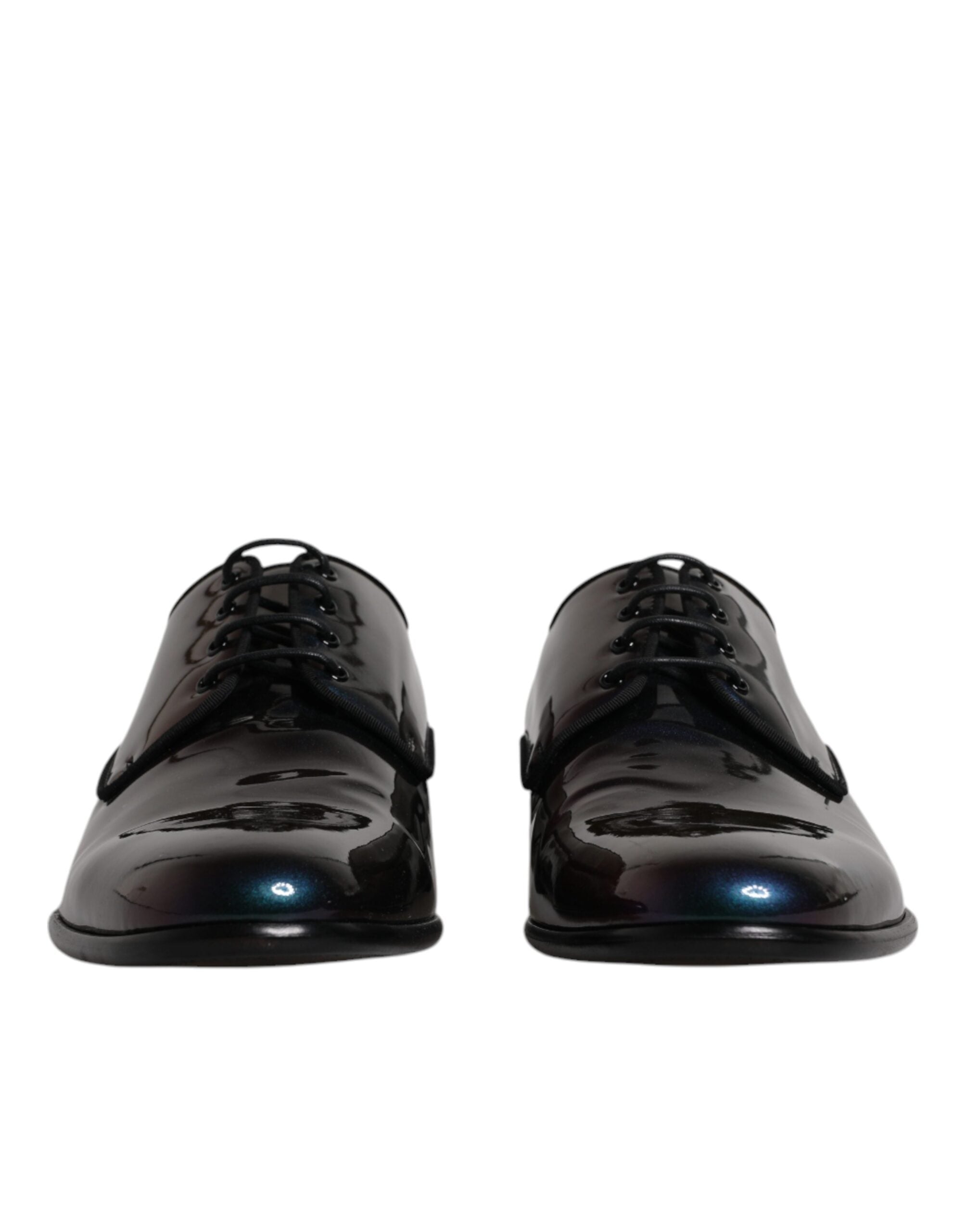 Dolce & Gabbana Peacock Patent Leather Derby Men Dress Men's Shoes