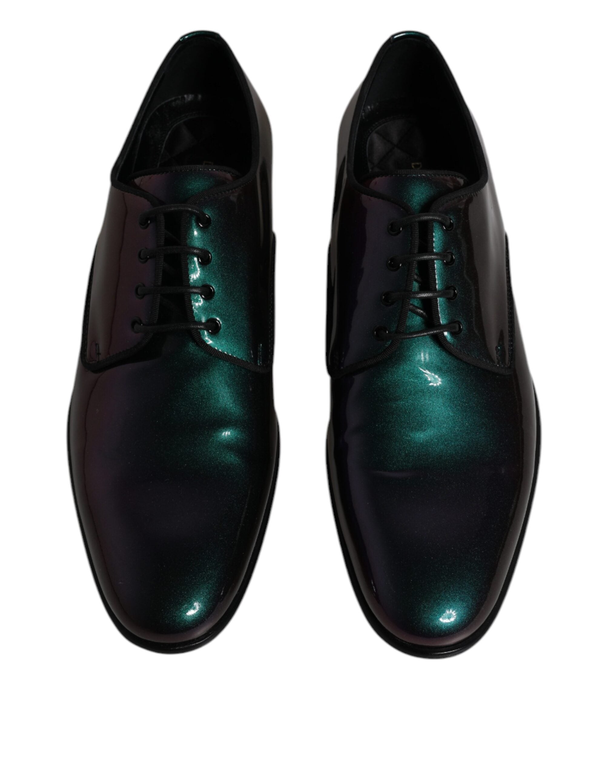 Dolce & Gabbana Peacock Patent Leather Derby Men Dress Men's Shoes