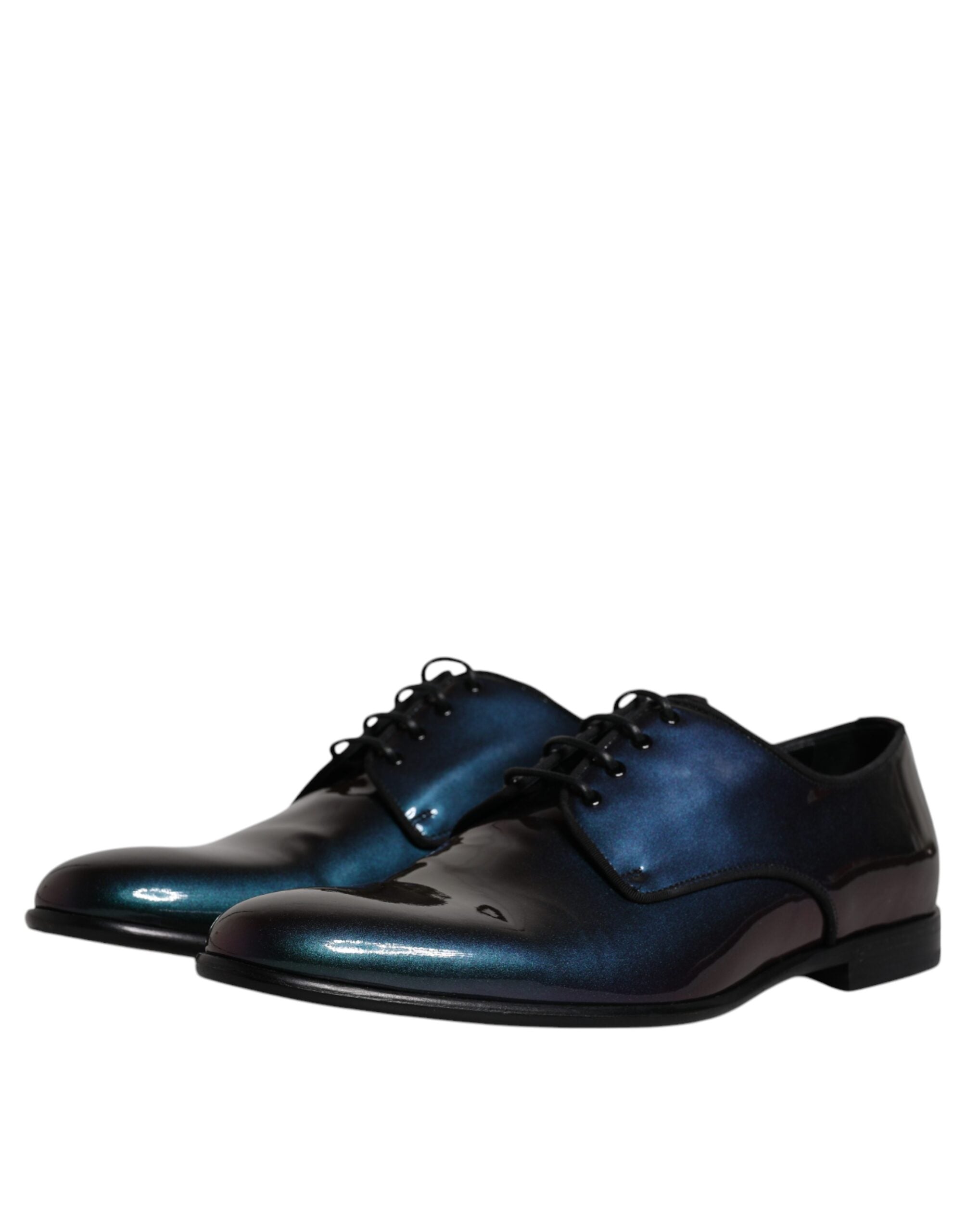 Dolce & Gabbana Peacock Patent Leather Derby Men Dress Men's Shoes