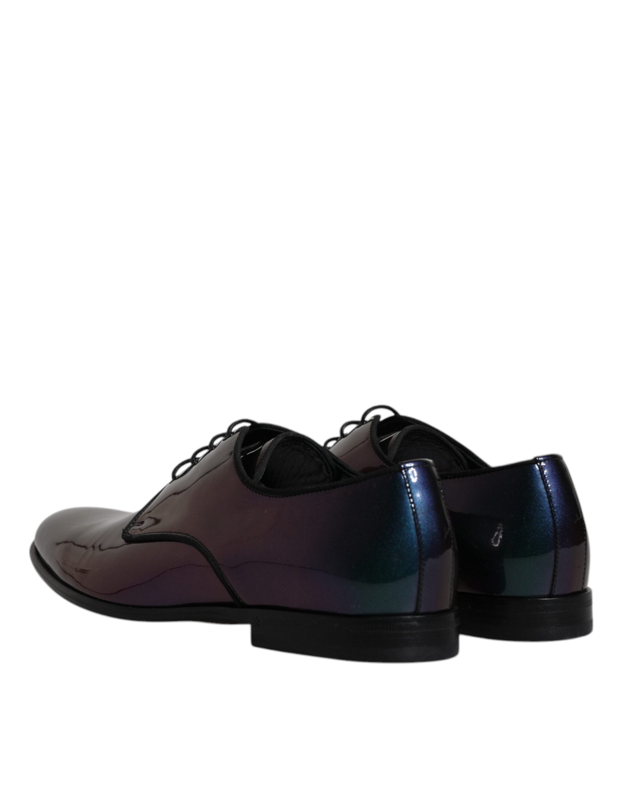 Dolce & Gabbana Peacock Patent Leather Derby Men Dress Men's Shoes