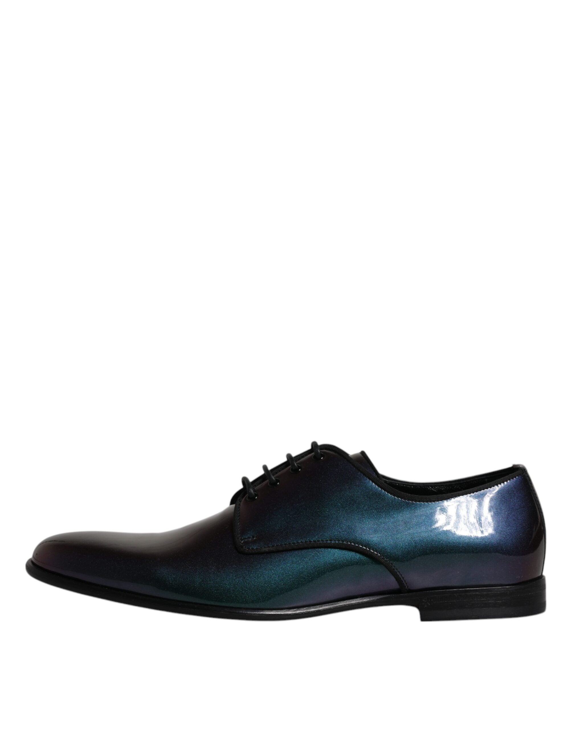 Dolce & Gabbana Peacock Patent Leather Derby Men Dress Men's Shoes