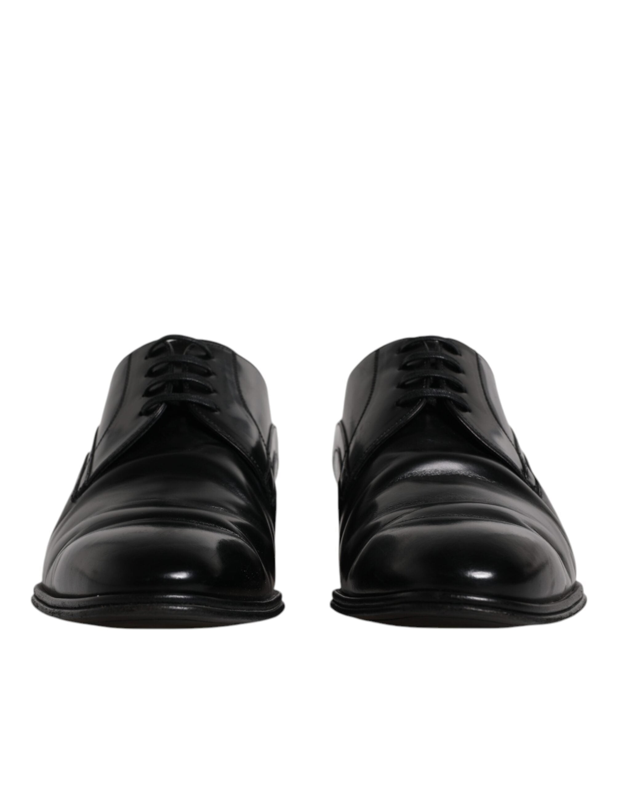 Dolce & Gabbana Black Leather Derby Formal Men Dress Men's Shoes (Pre-Owned)