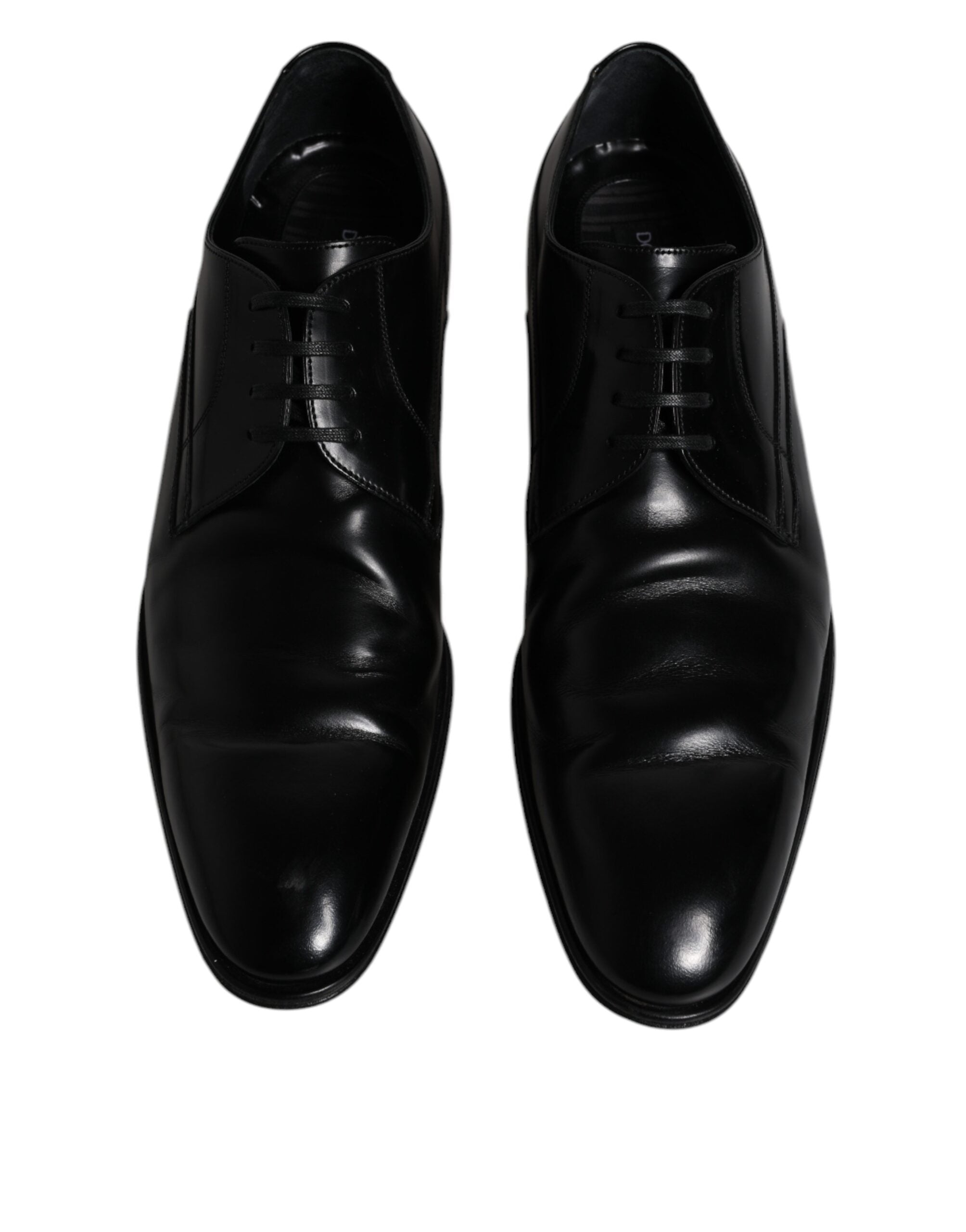 Dolce & Gabbana Black Leather Derby Formal Men Dress Men's Shoes (Pre-Owned)