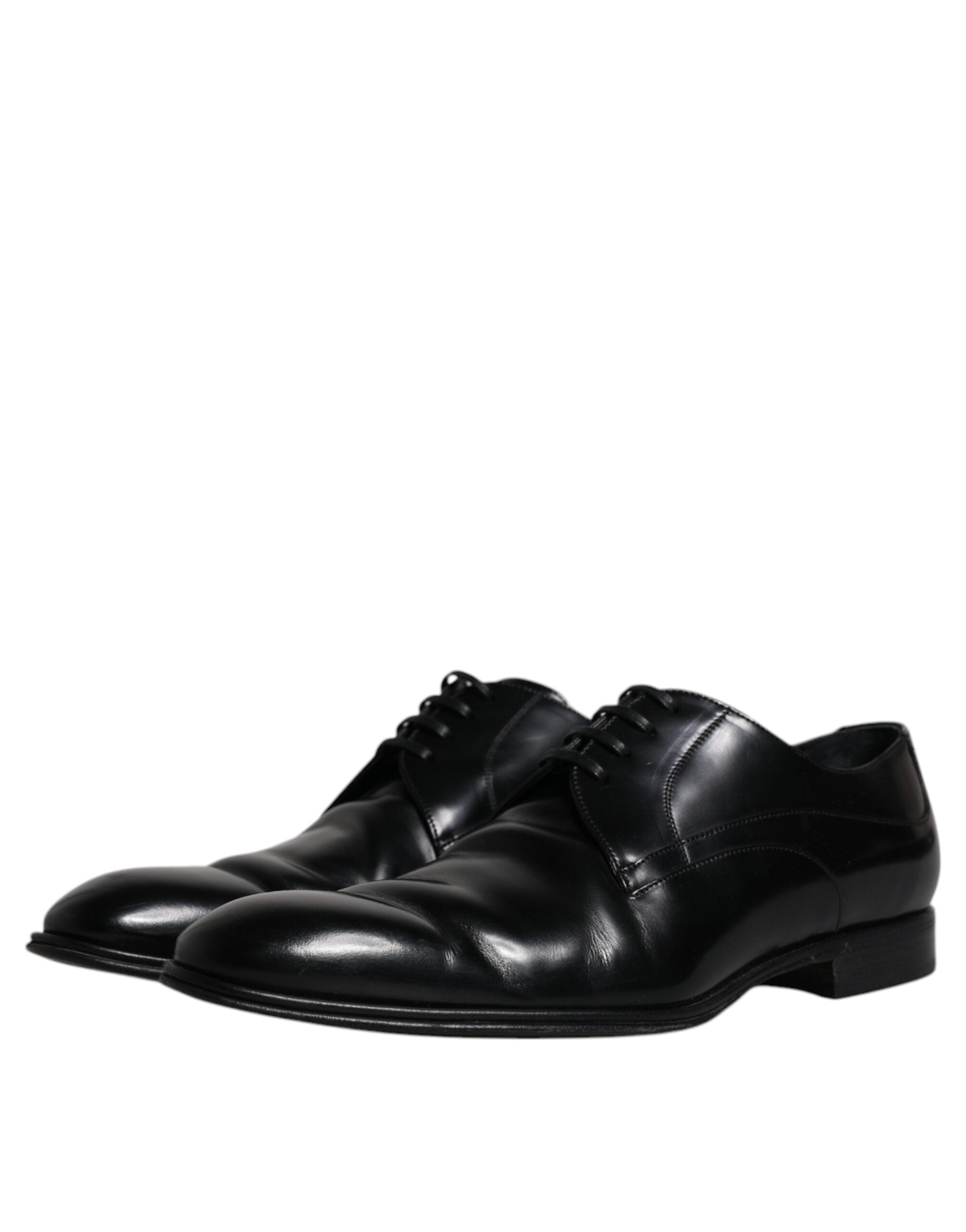 Dolce & Gabbana Black Leather Derby Formal Men Dress Men's Shoes (Pre-Owned)