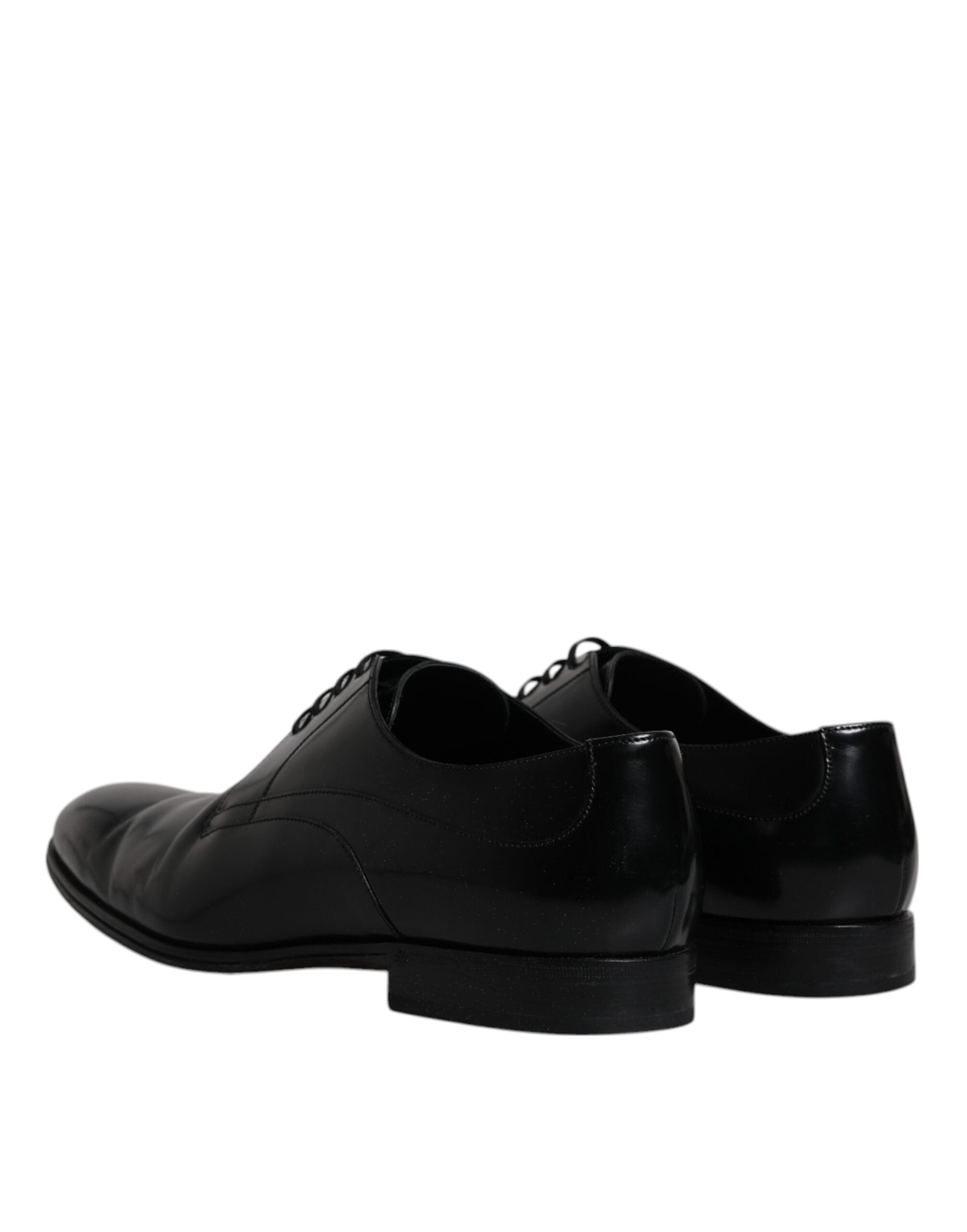 Dolce & Gabbana Black Leather Derby Formal Men Dress Men's Shoes (Pre-Owned)