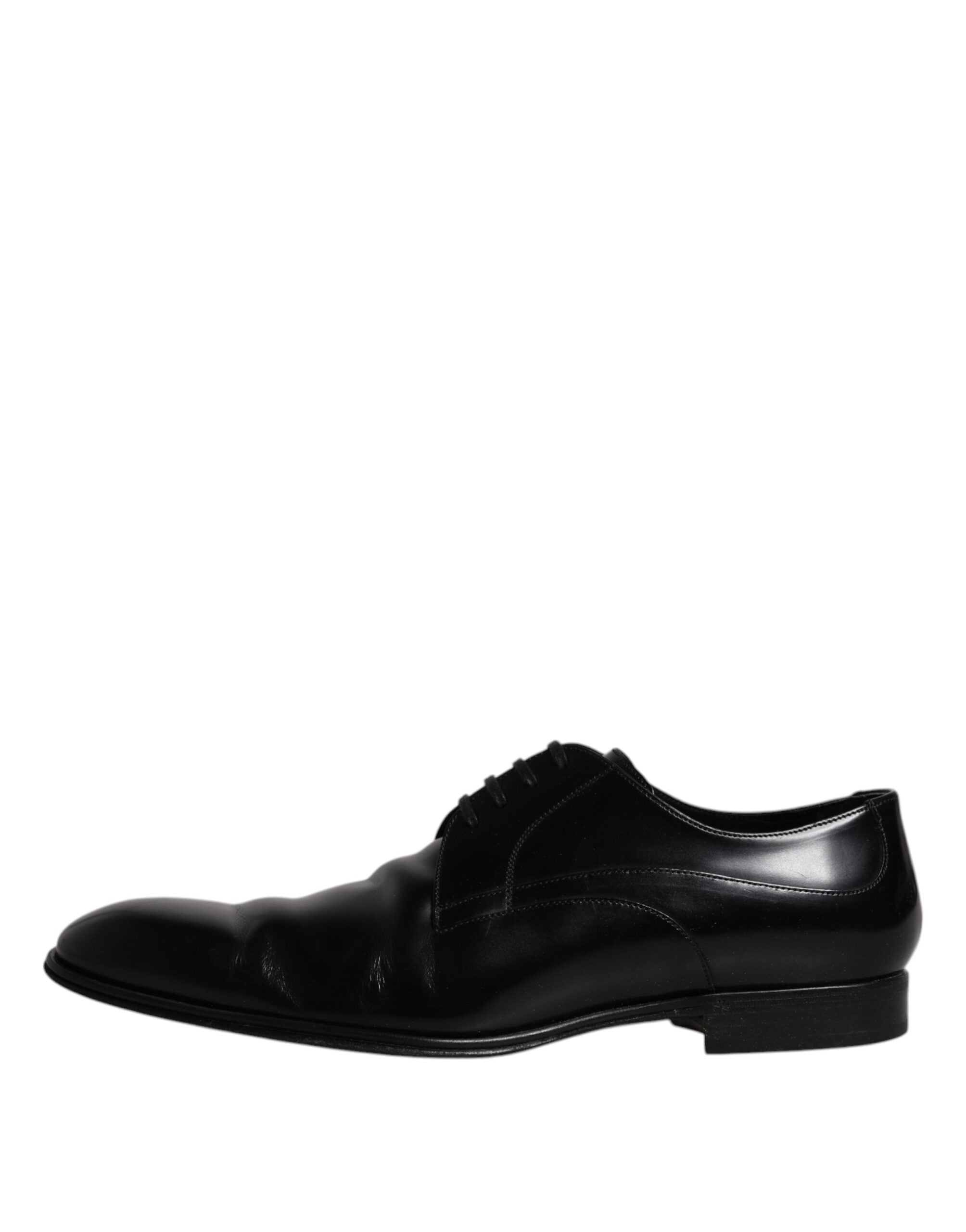 Dolce & Gabbana Black Leather Derby Formal Men Dress Men's Shoes (Pre-Owned)
