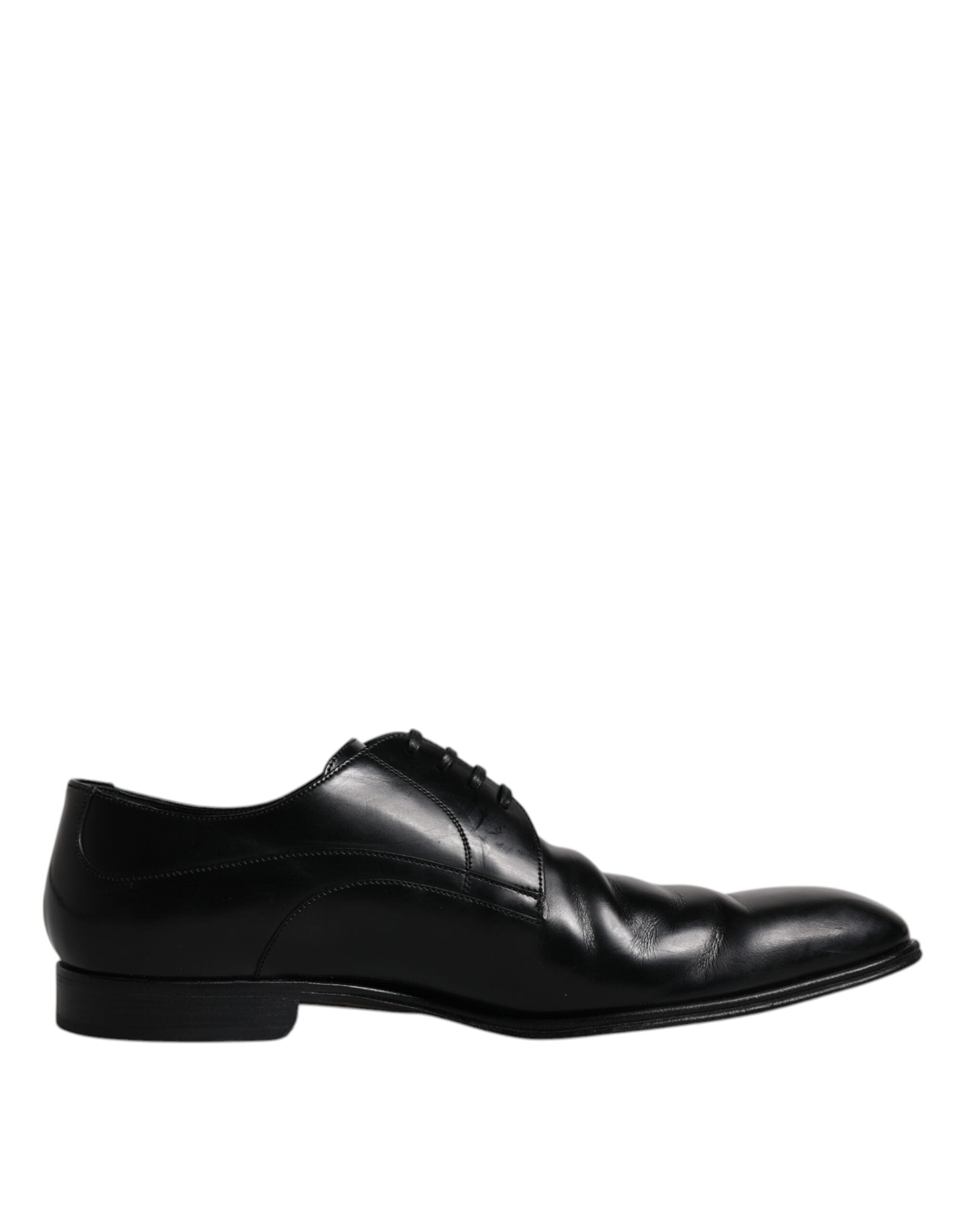 Dolce & Gabbana Black Leather Derby Formal Men Dress Men's Shoes (Pre-Owned)