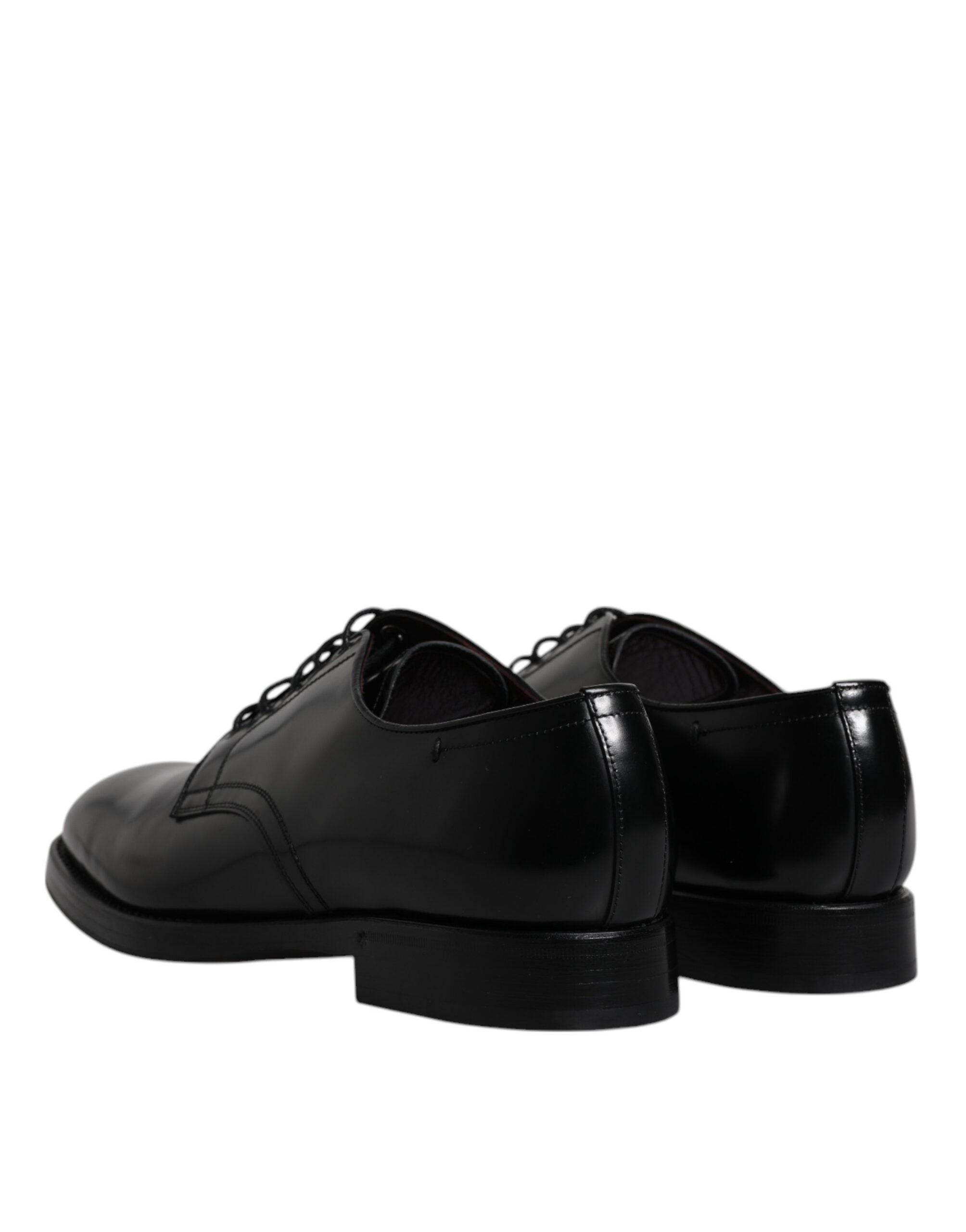 Dolce & Gabbana Black Leather Lace Up Men Derby Formal Men's Shoes (Pre-Owned)