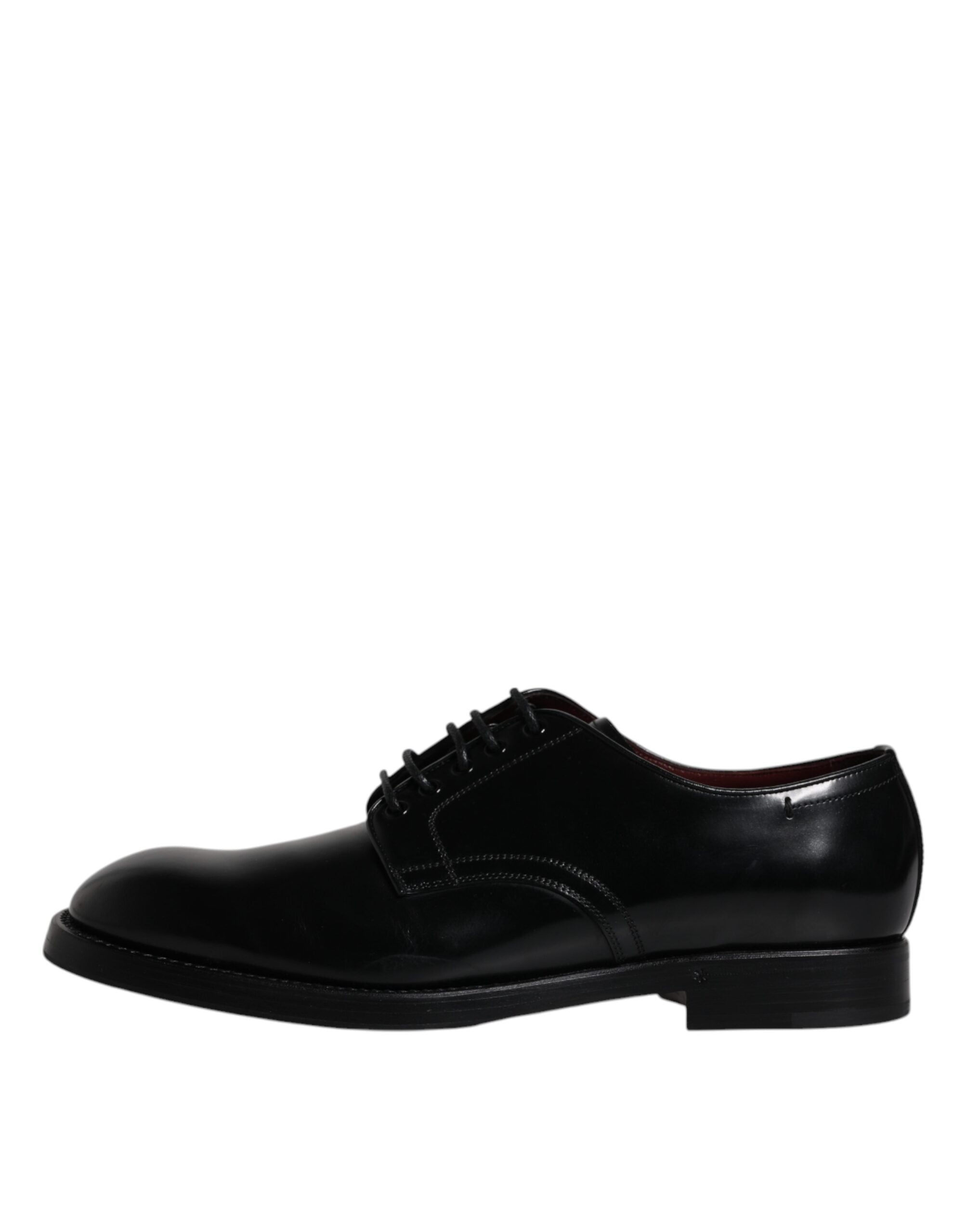 Dolce & Gabbana Black Leather Lace Up Men Derby Formal Men's Shoes (Pre-Owned)