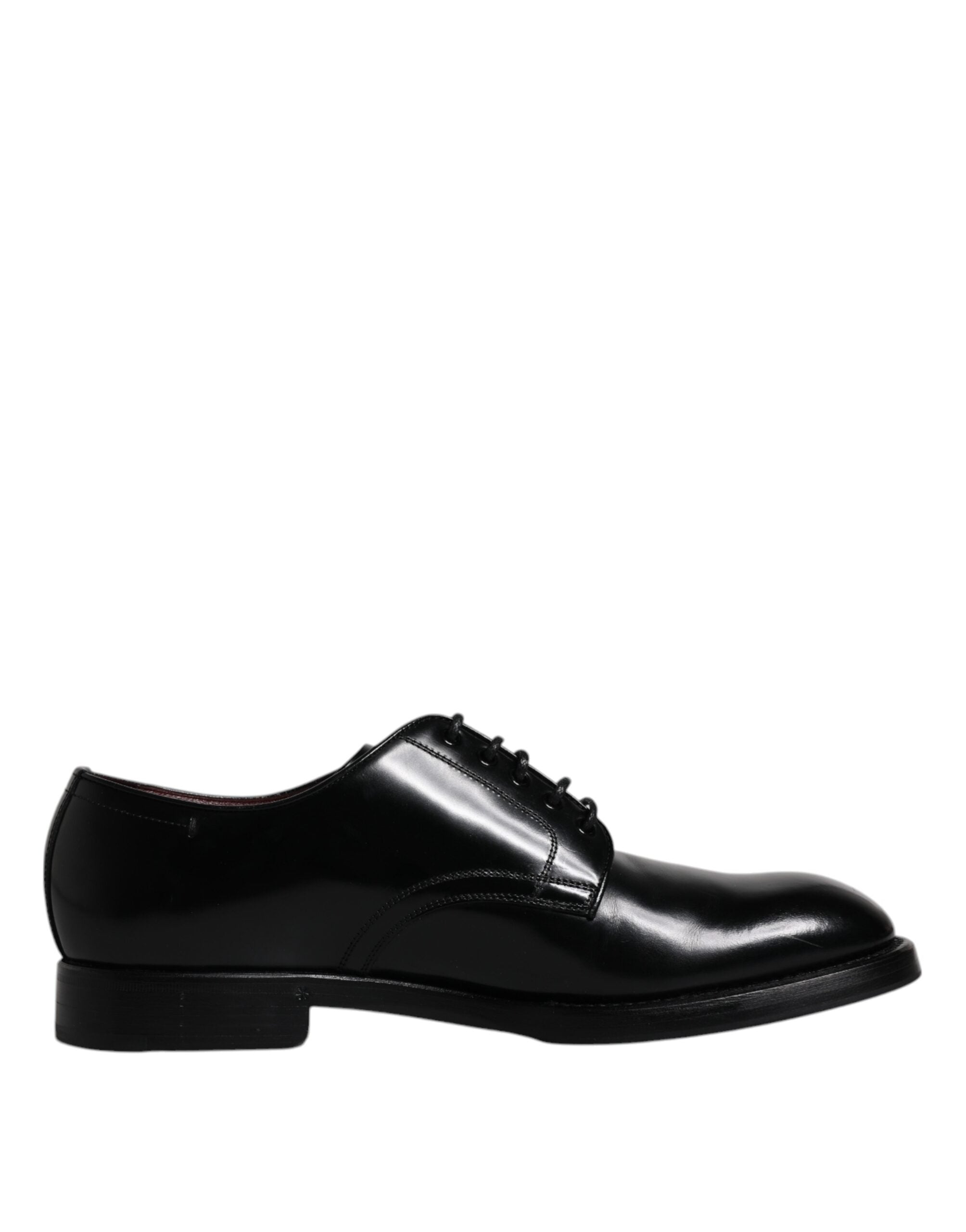 Dolce & Gabbana Black Leather Lace Up Men Derby Formal Men's Shoes (Pre-Owned)