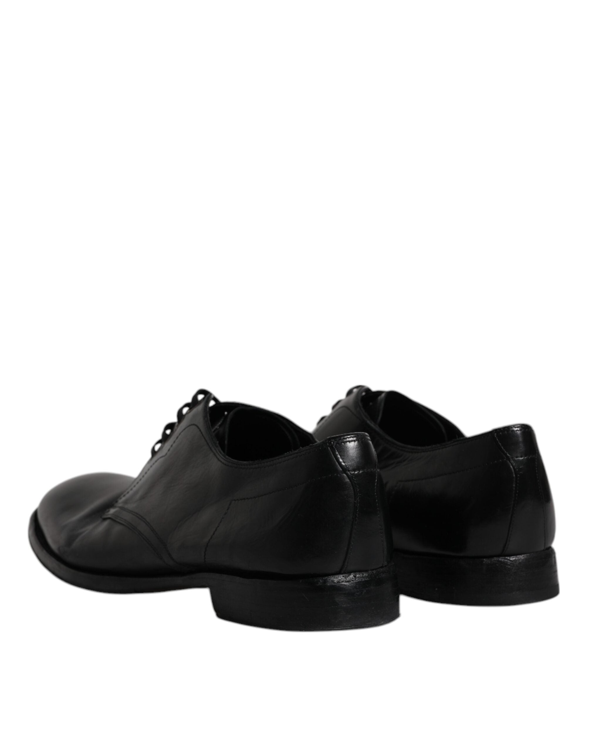 Dolce & Gabbana Black Leather Derby Formal Men Dress Men's Shoes (Pre-Owned)
