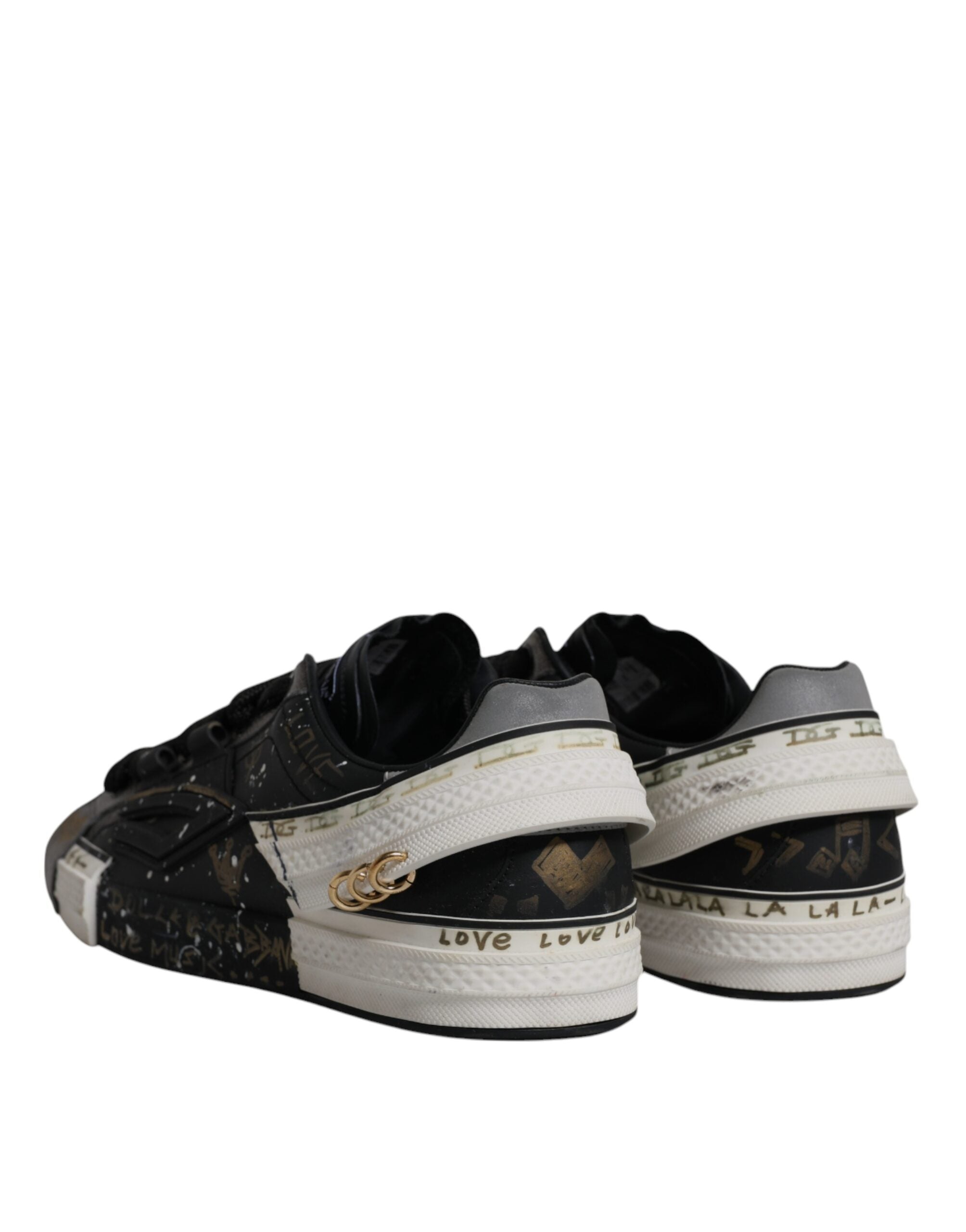 Dolce & Gabbana Black White Portofino Low Top Sneakers Men's Shoes (Pre-Owned)